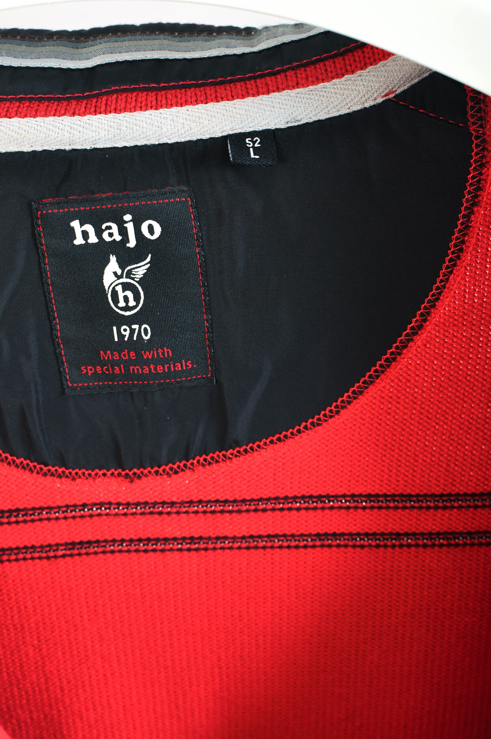 Vintage 00s Red Knitted Full Zip Cardigan – Size L – Hajo - Image 5