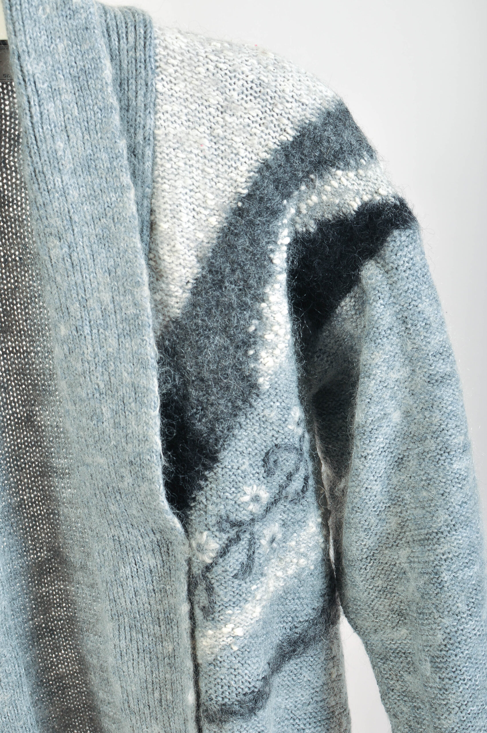 Vintage 90s Grey Knitted Cardigan – One Size – Longline Fit - Image 3