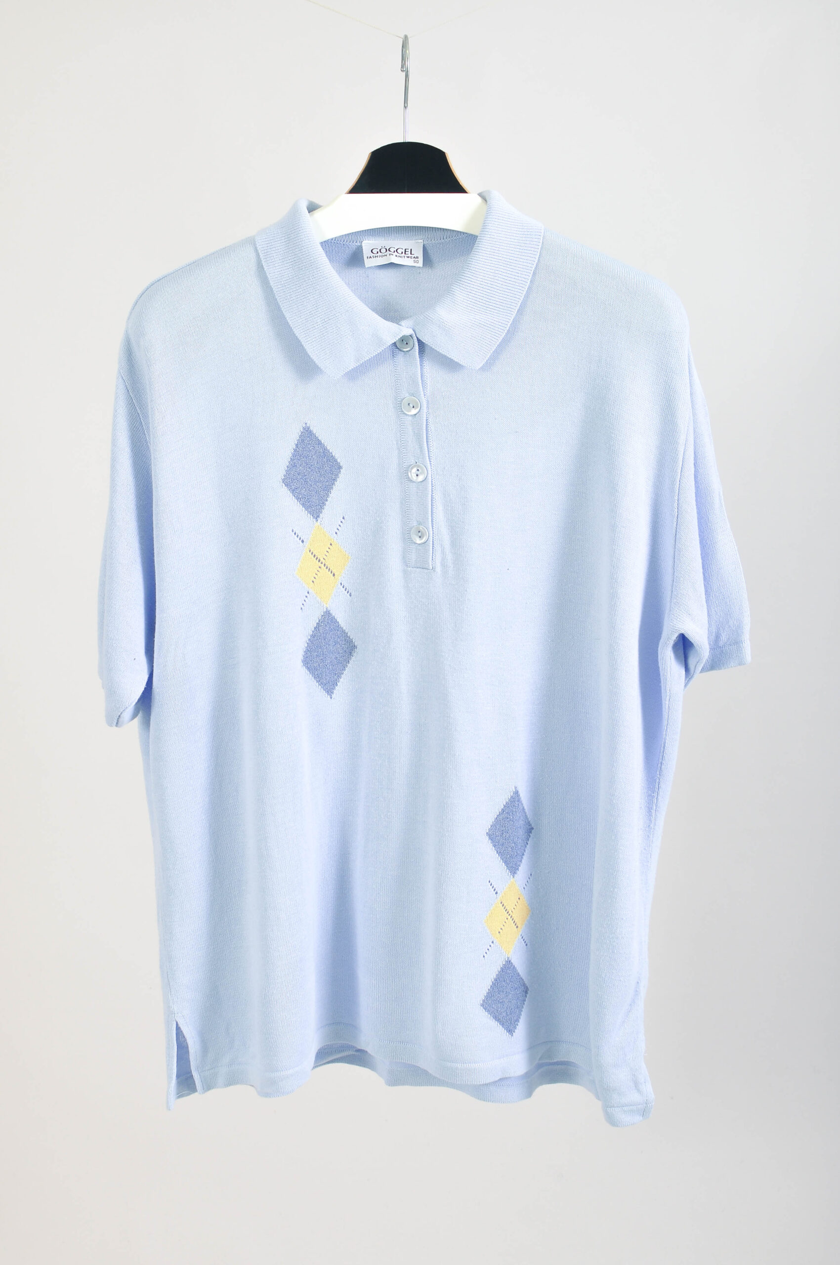 Vintage 90s Knitted Polo by Göggle – Size 50 – Retro Fit