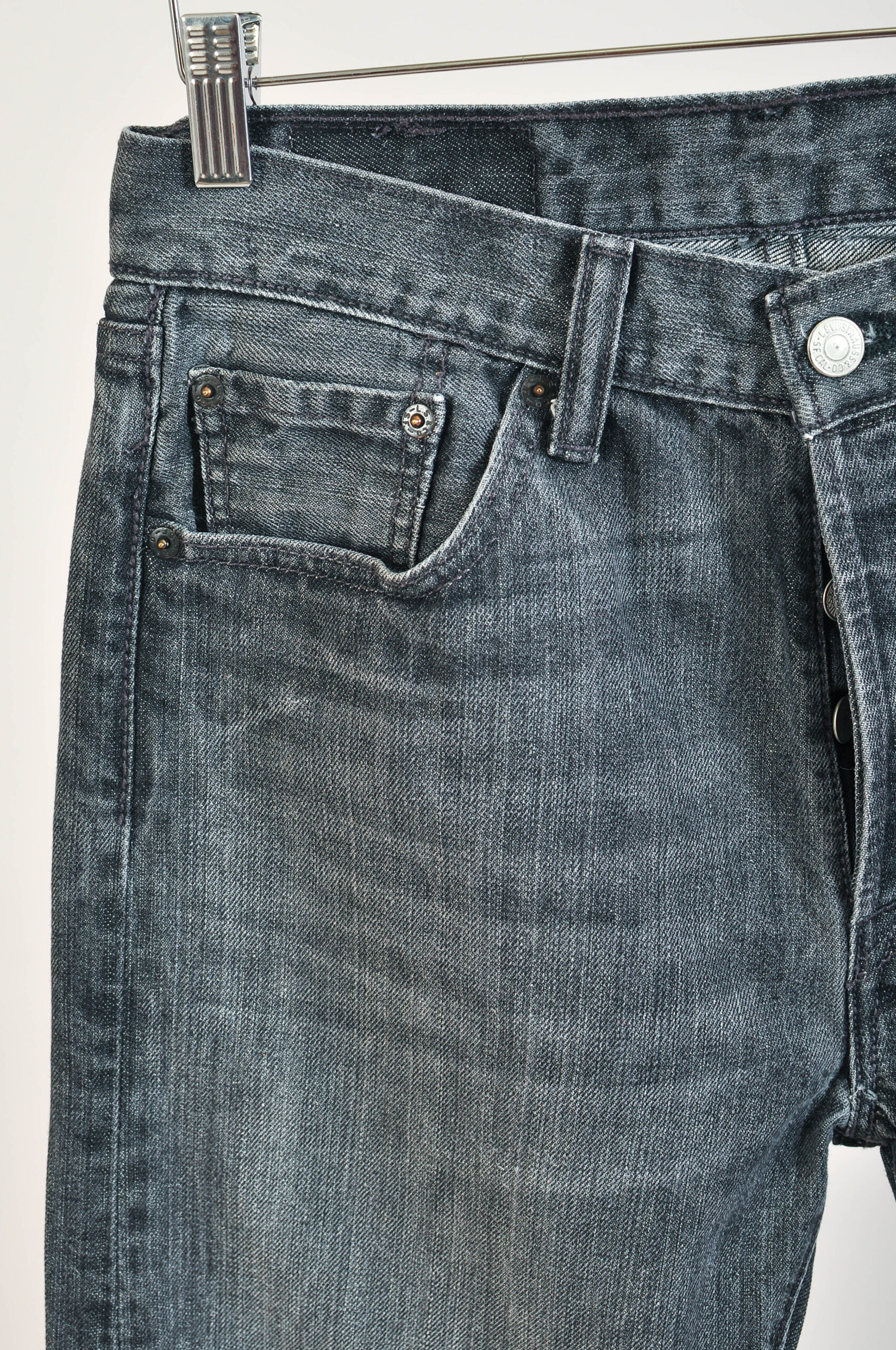 Vintage 00s Levi’s 501 Grey Jeans | Size 30x30 - Image 3