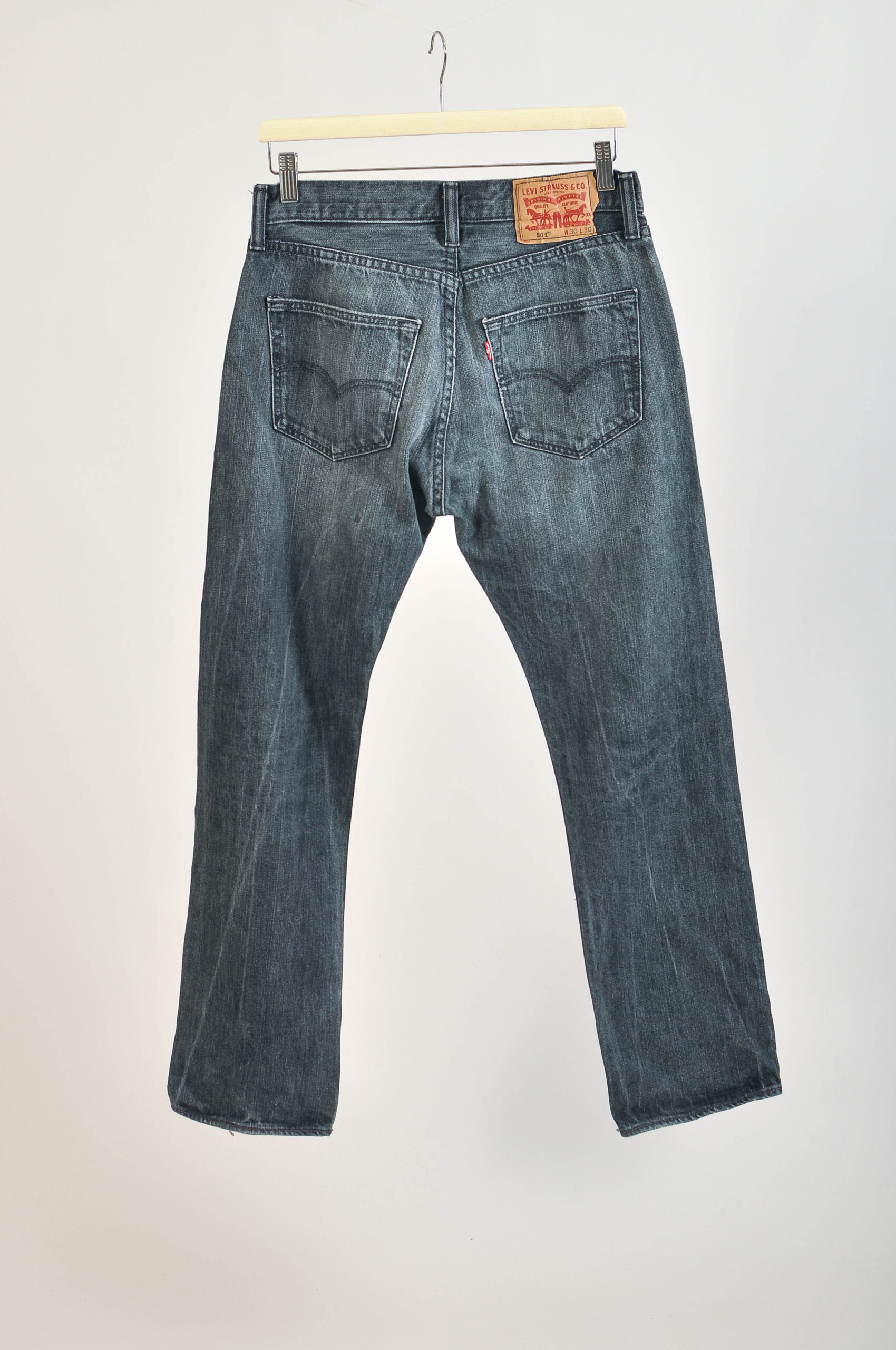 Vintage 00s Levi’s 501 Grey Jeans | Size 30x30 - Image 5