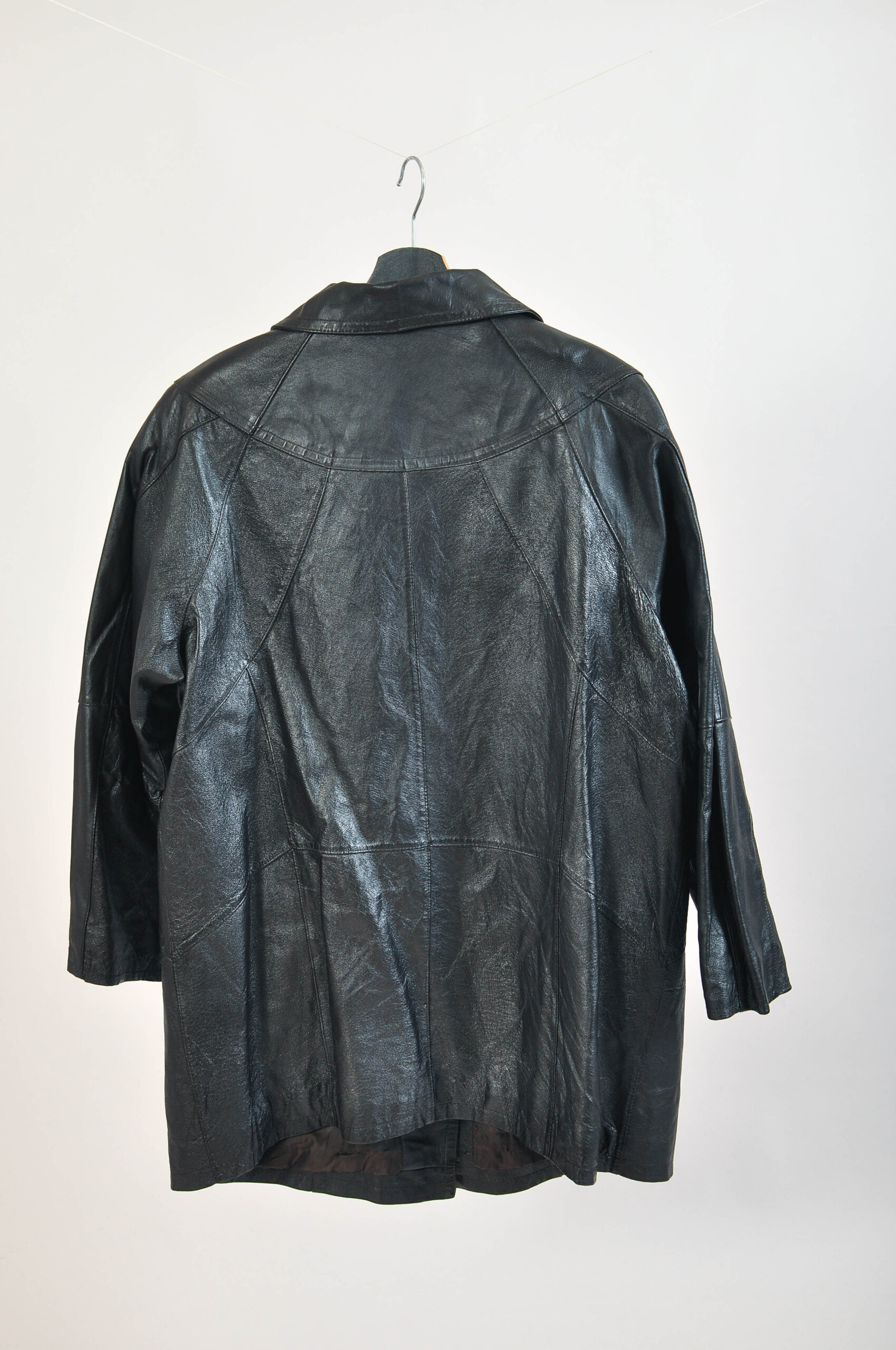Vintage 80s Real Leather Coat – Oversize 2XL/3XL - Image 4
