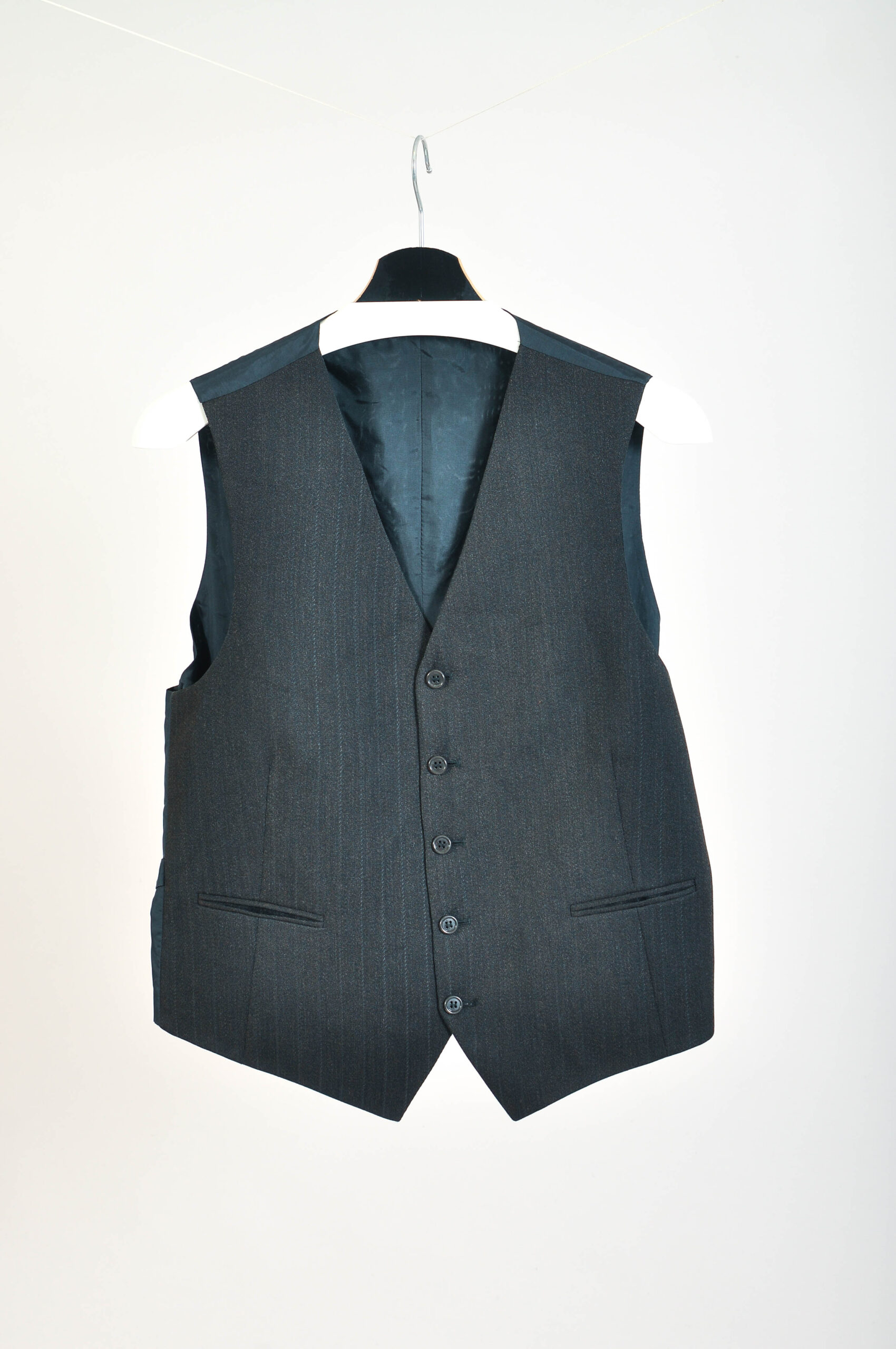 Vintage 90s Dark Grey Three-Piece Suit Lorenzo – L (Short) - Image 3