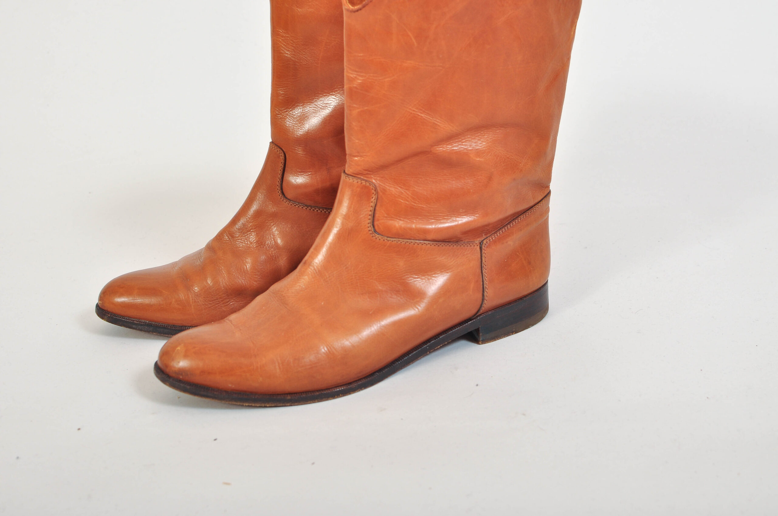 Vintage 80s Italian Real Leather Boots by Lorenzo Banfi | 42.5 - Image 3