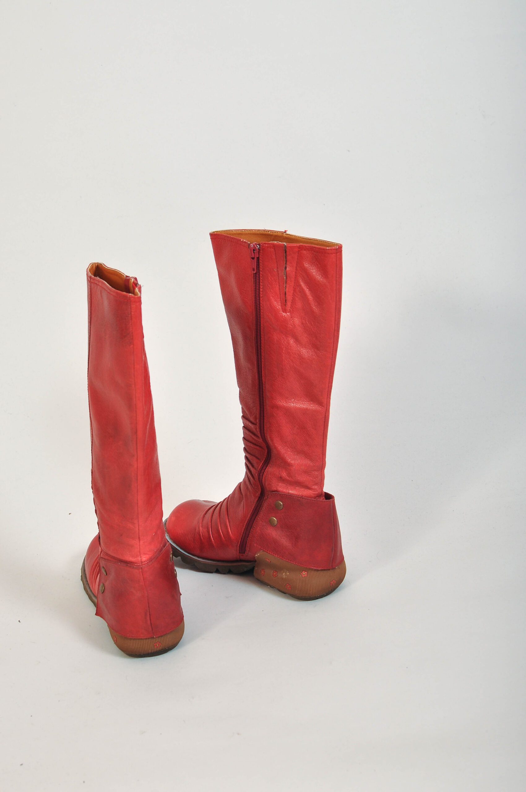 Vintage 00s Red Real Leather Boots | Size 36 | Y2K Footwear - Image 6