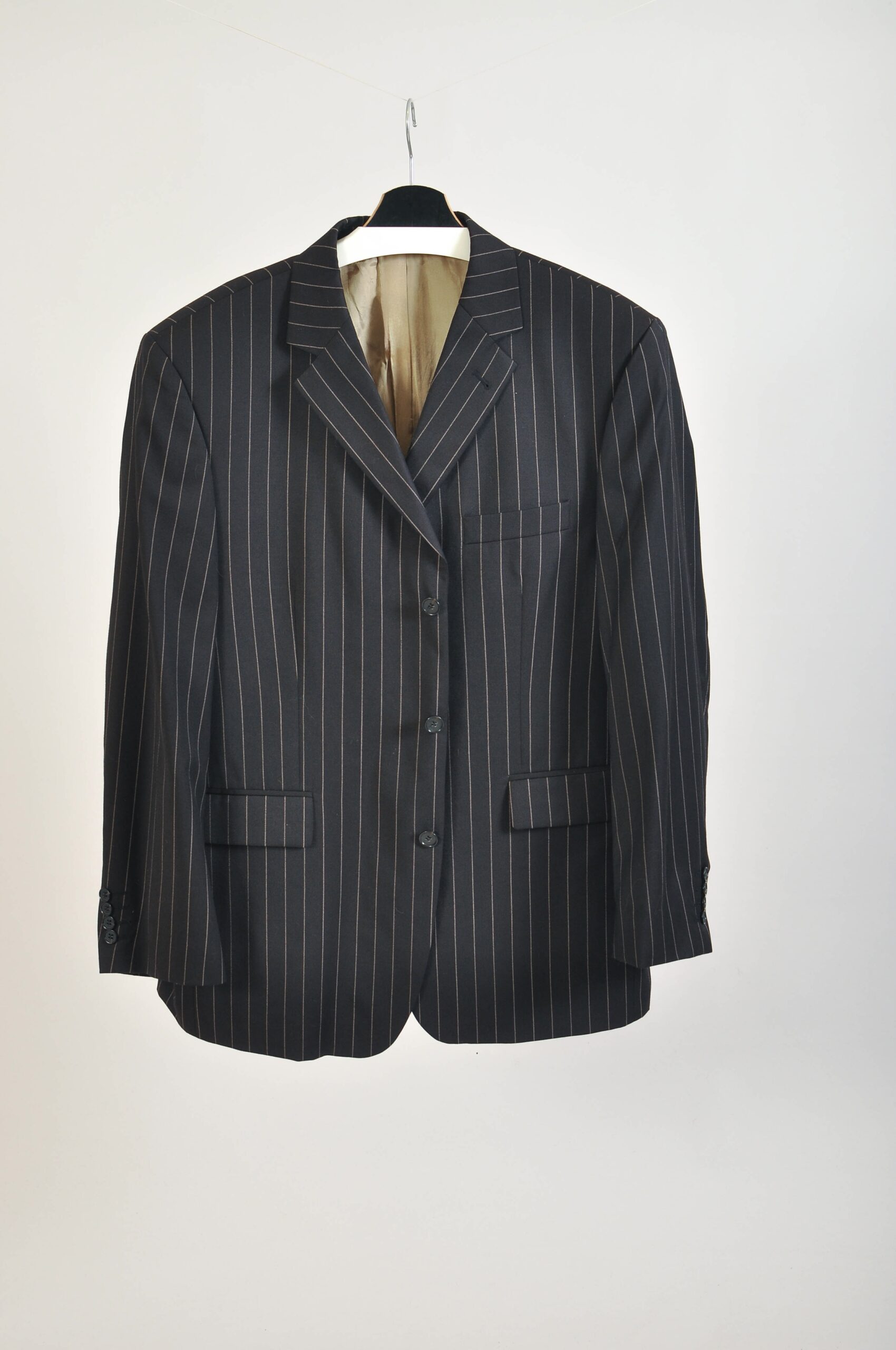 Vintage 90s Paolo Negrato Striped Wool Blazer | XL–XXL