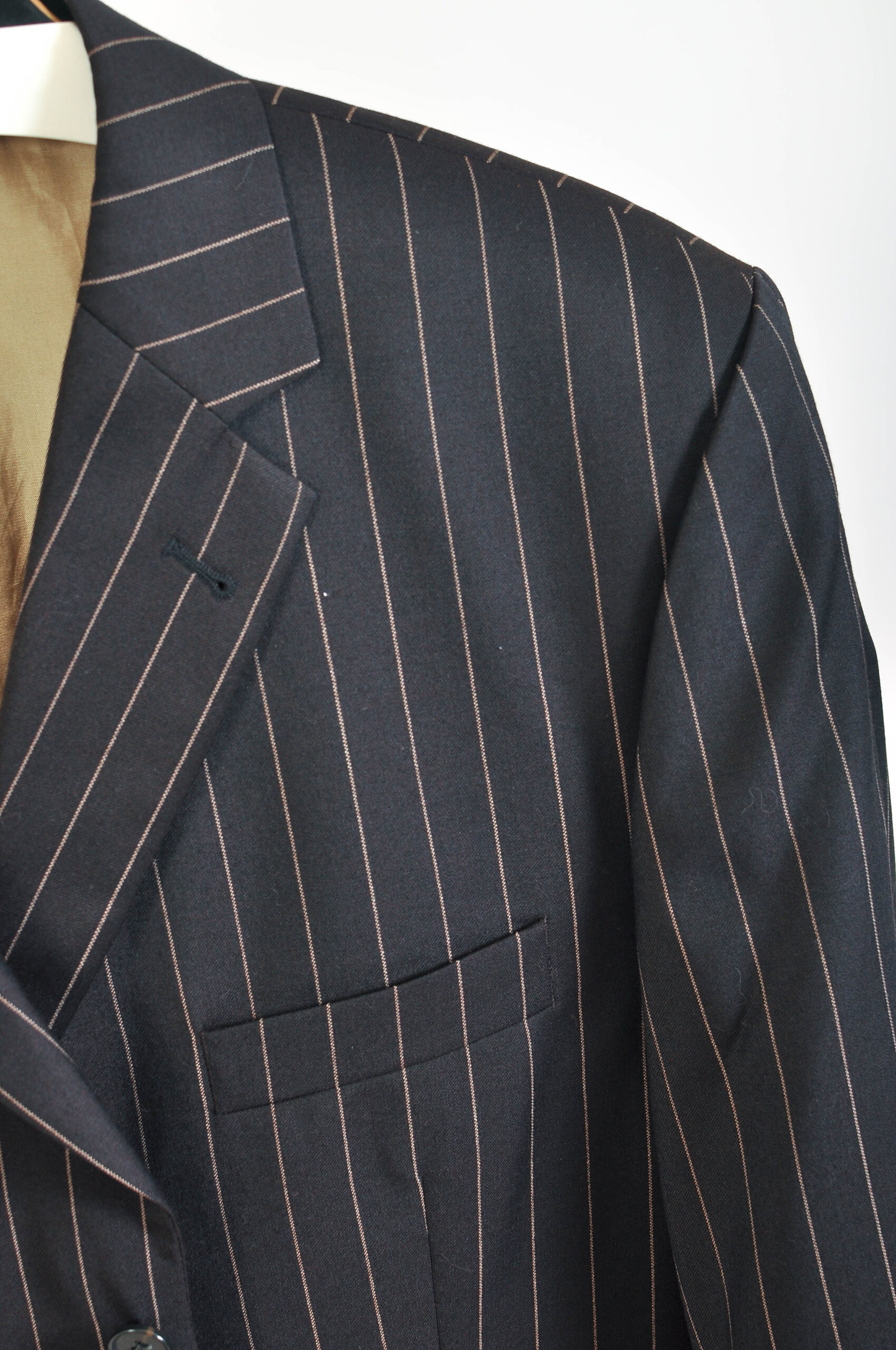 Vintage 90s Paolo Negrato Striped Wool Blazer | XL–XXL - Image 3