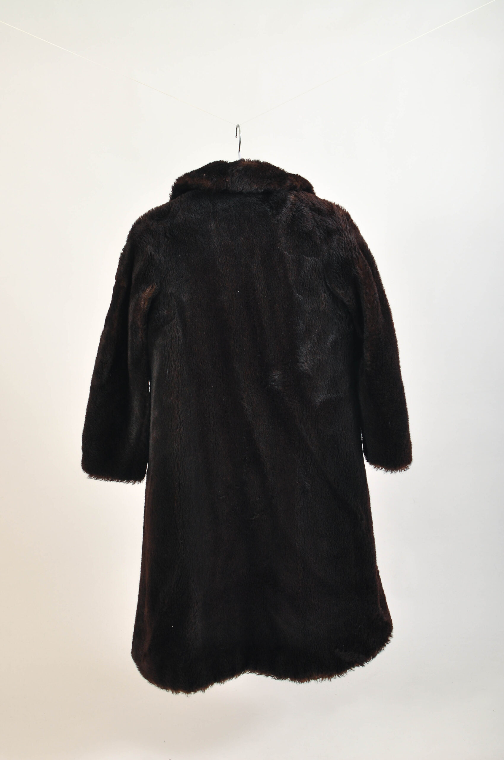 Vintage 90s Brown Lama Wool Fur Coat | M | Peter Hahn - Image 4