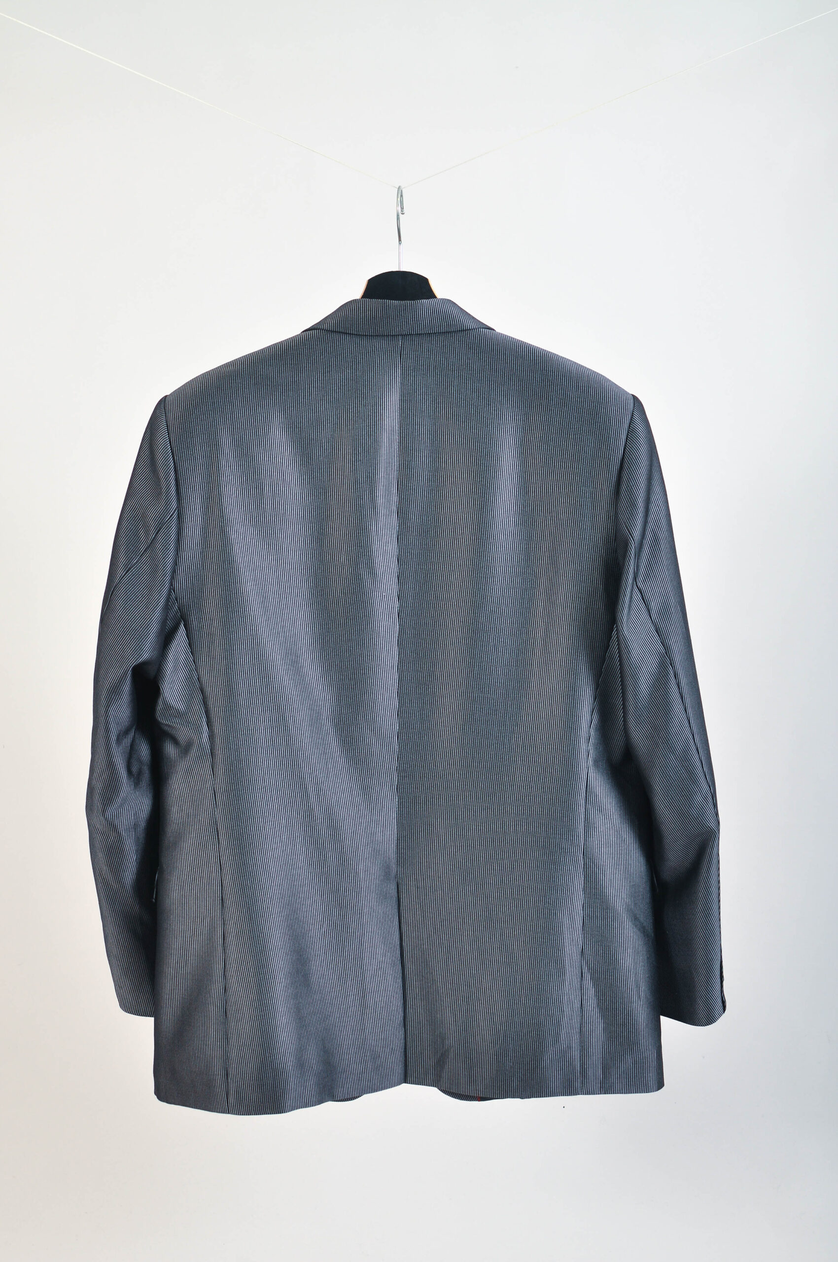 Vintage 00s Silver Striped Suit | XL | Retro Two-Piece Suit - Image 5