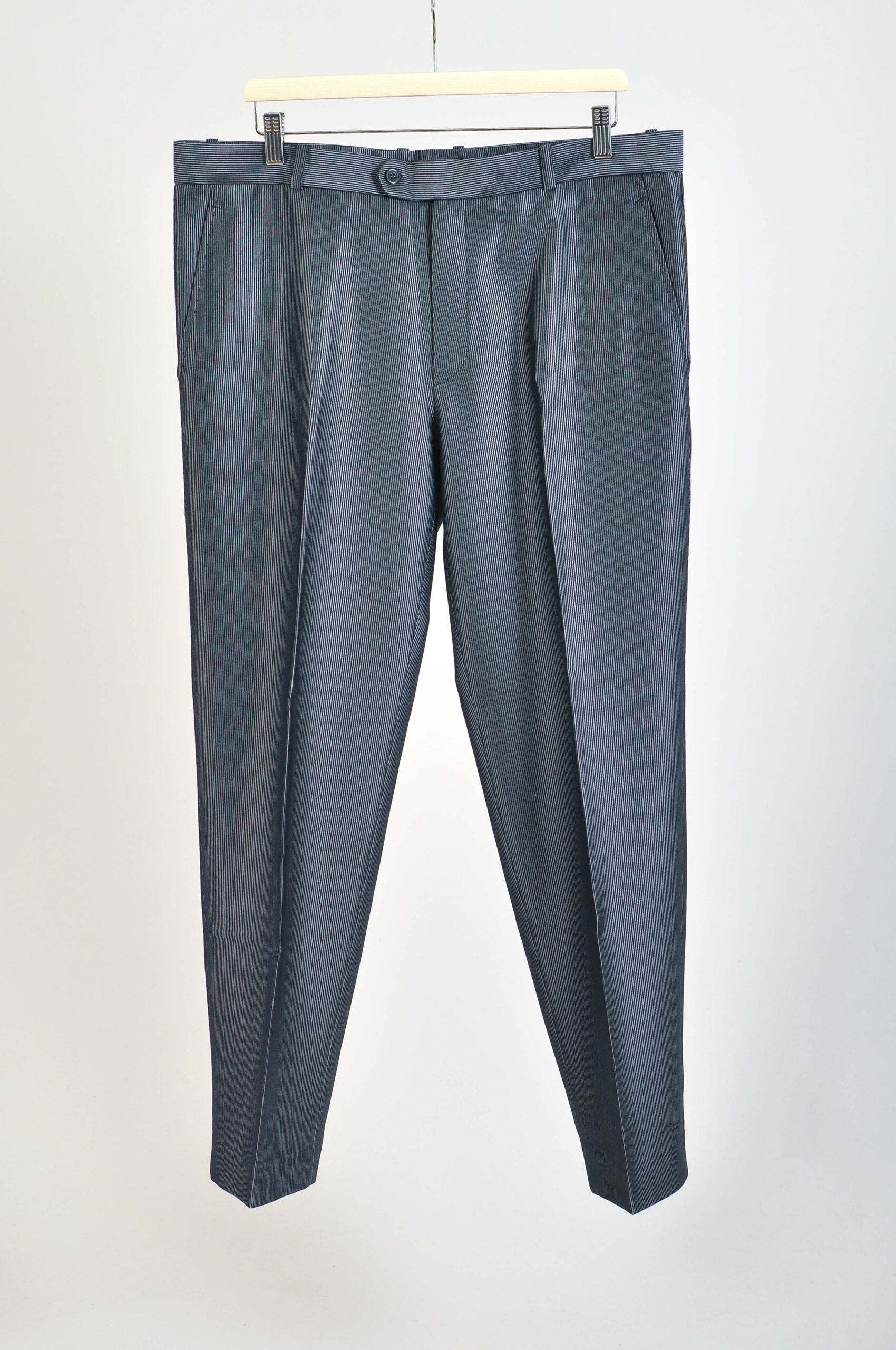 Vintage 00s Silver Striped Suit | XL | Retro Two-Piece Suit - Image 7