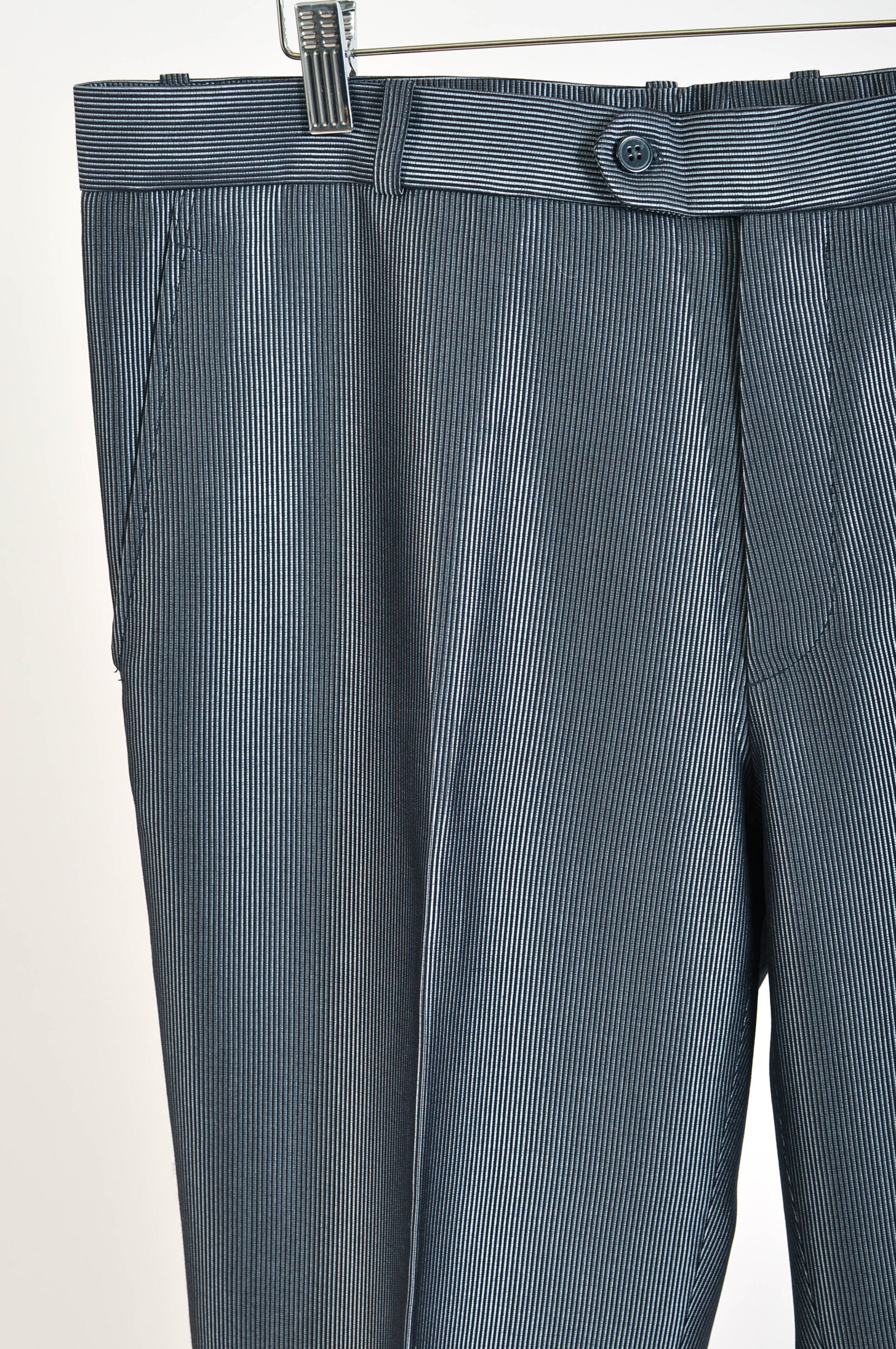 Vintage 00s Silver Striped Suit | XL | Retro Two-Piece Suit - Image 8
