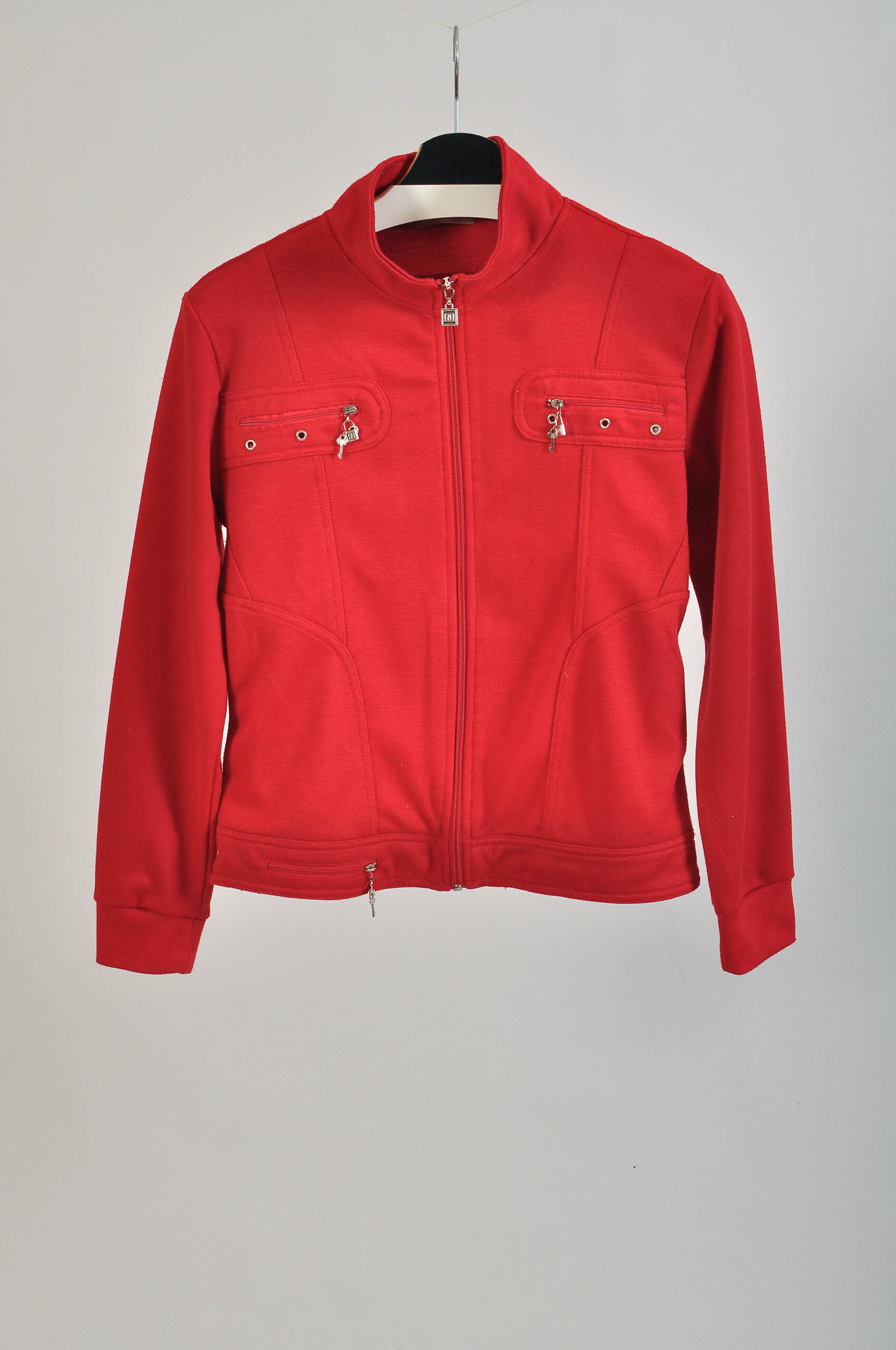 Vintage Y2K Red Zip-Up Sweatshirt | M