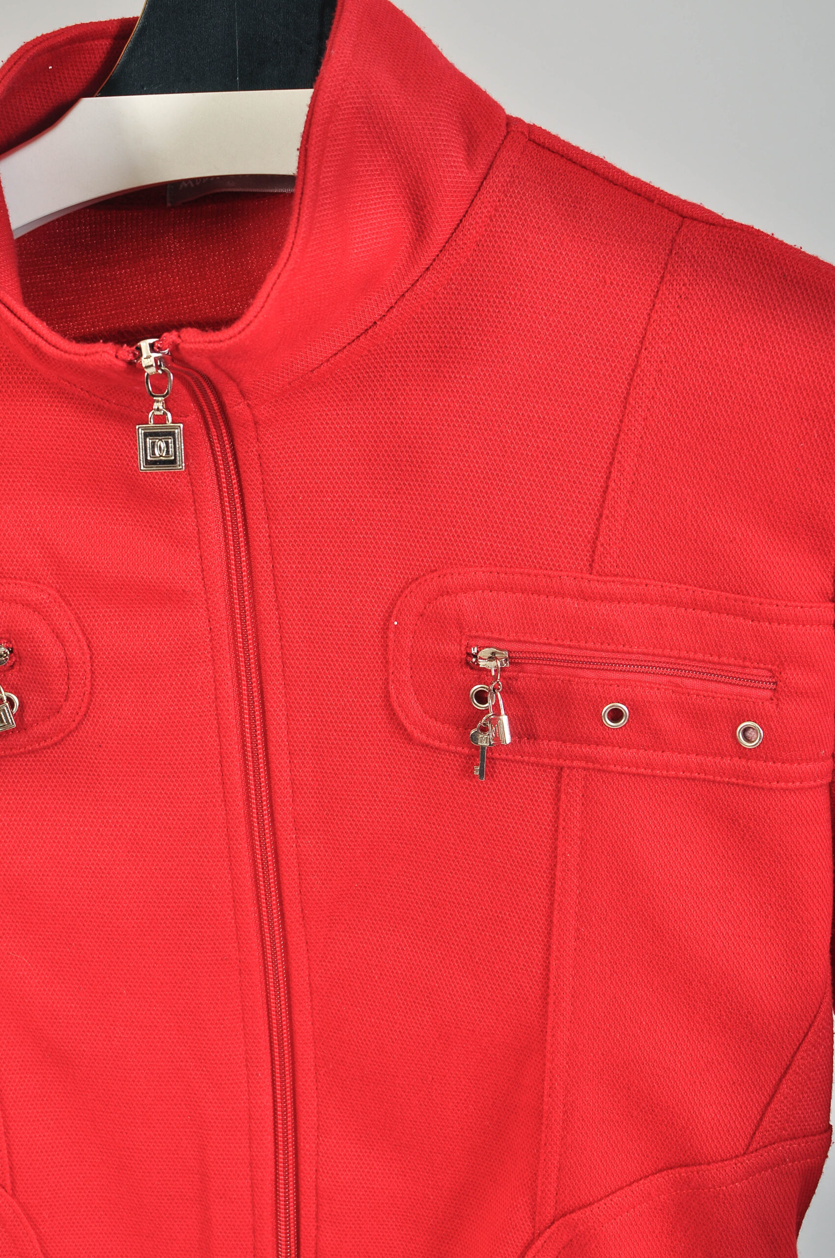 Vintage Y2K Red Zip-Up Sweatshirt | M - Image 3