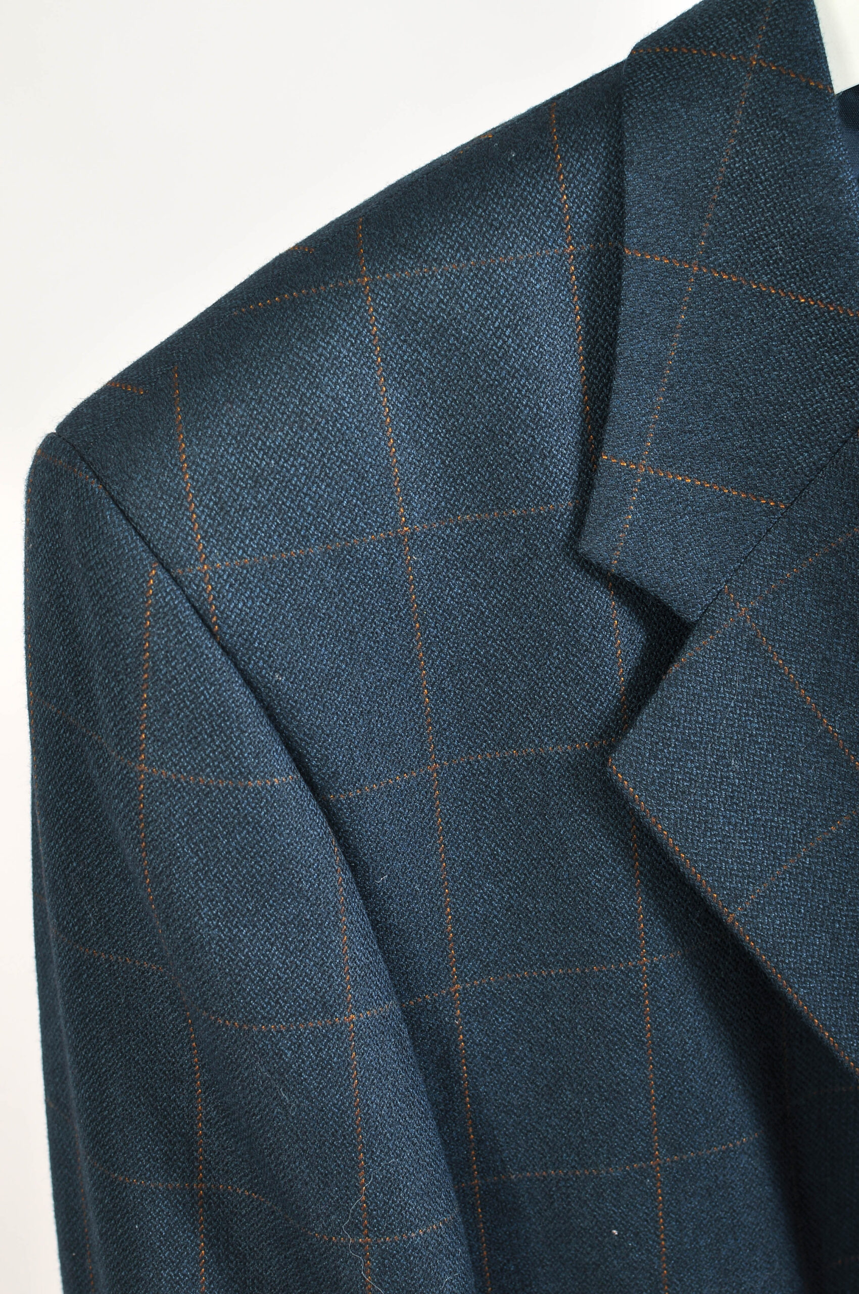 Vintage 00s Dark Blue Checkered Blazer | XXL - Image 3