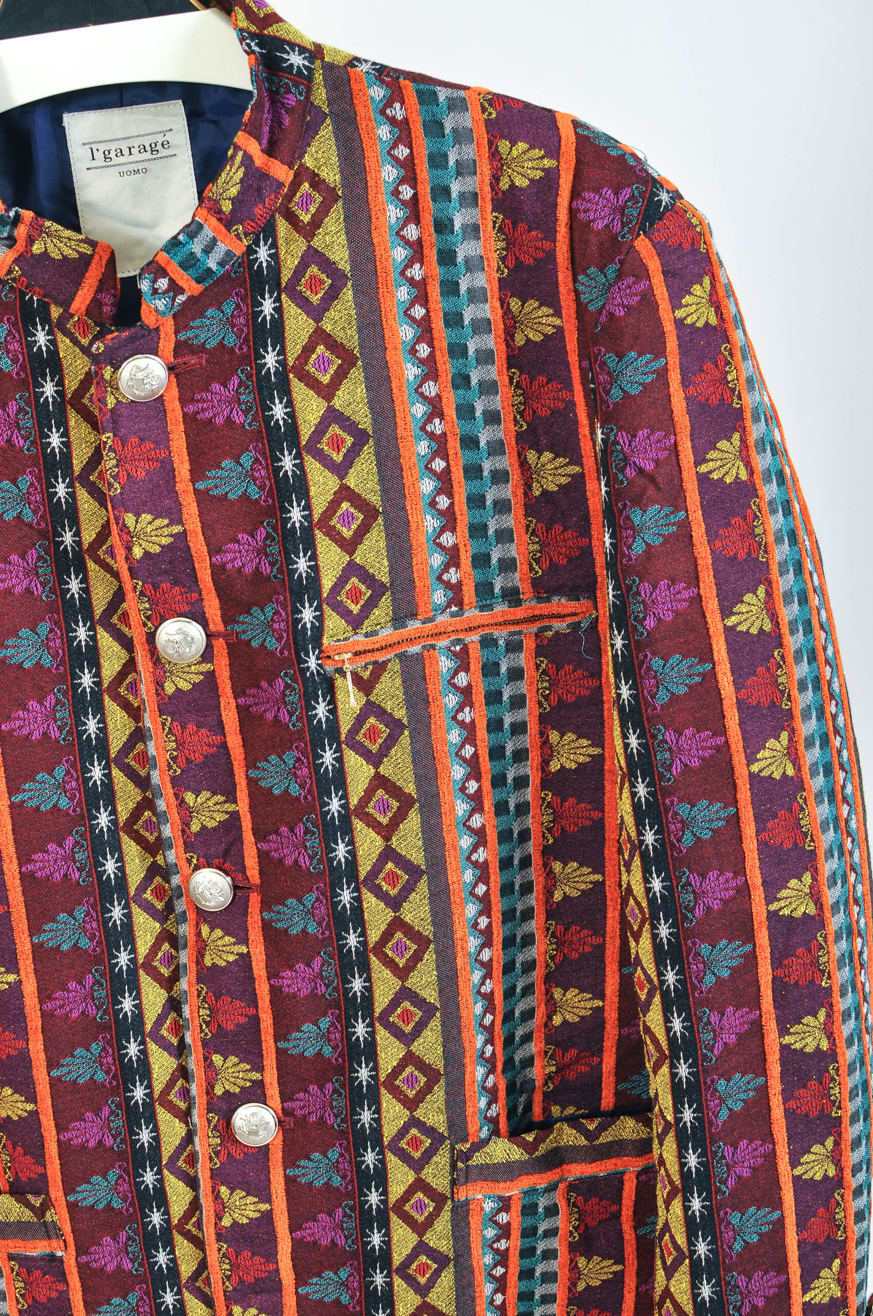 Vintage 00s Colourful Abstract Print Blazer | XL | l'garage - Image 3