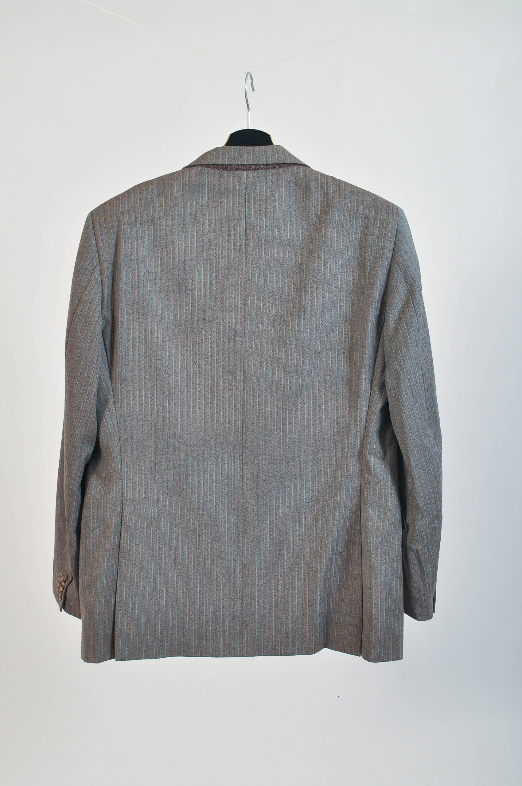 Vintage 00s Brown Striped Wool Suit | Size 50R (L) - Image 5