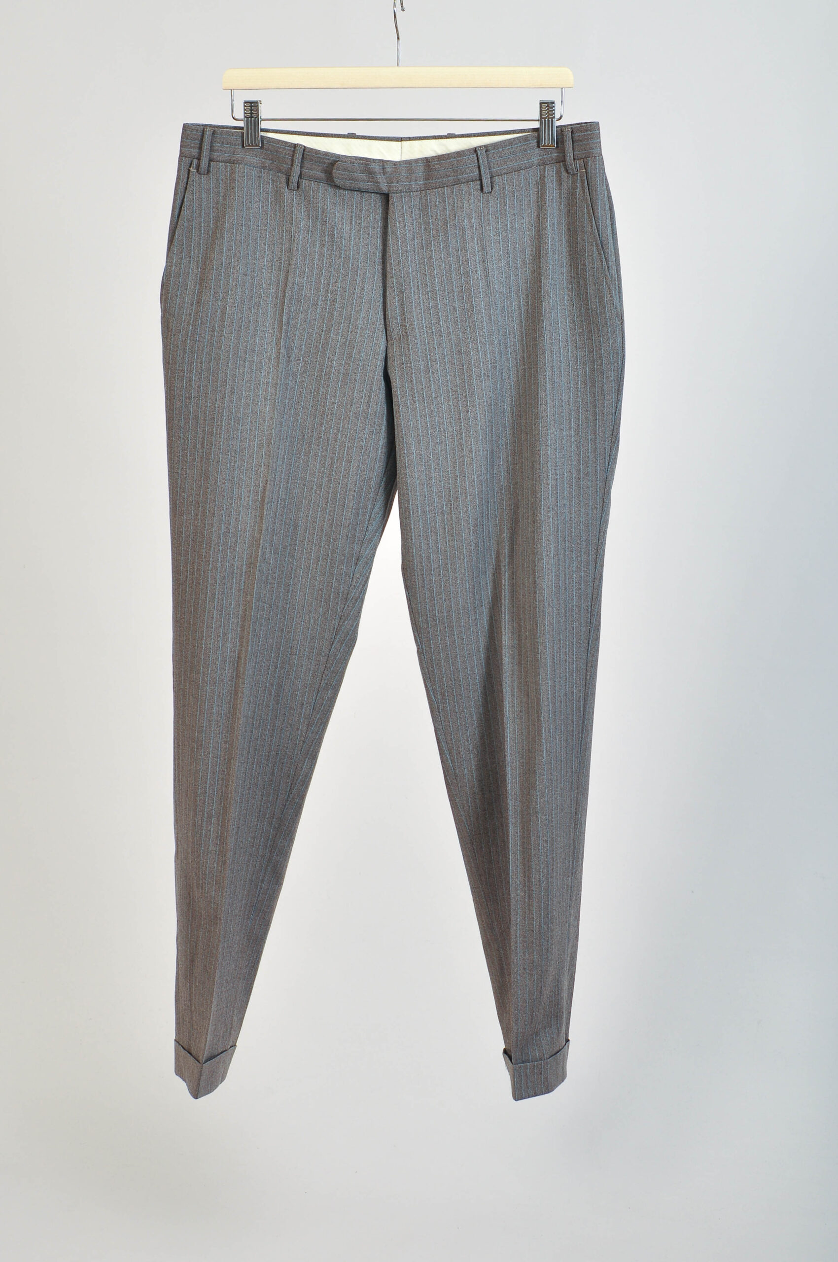 Vintage 00s Brown Striped Wool Suit | Size 50R (L) - Image 8