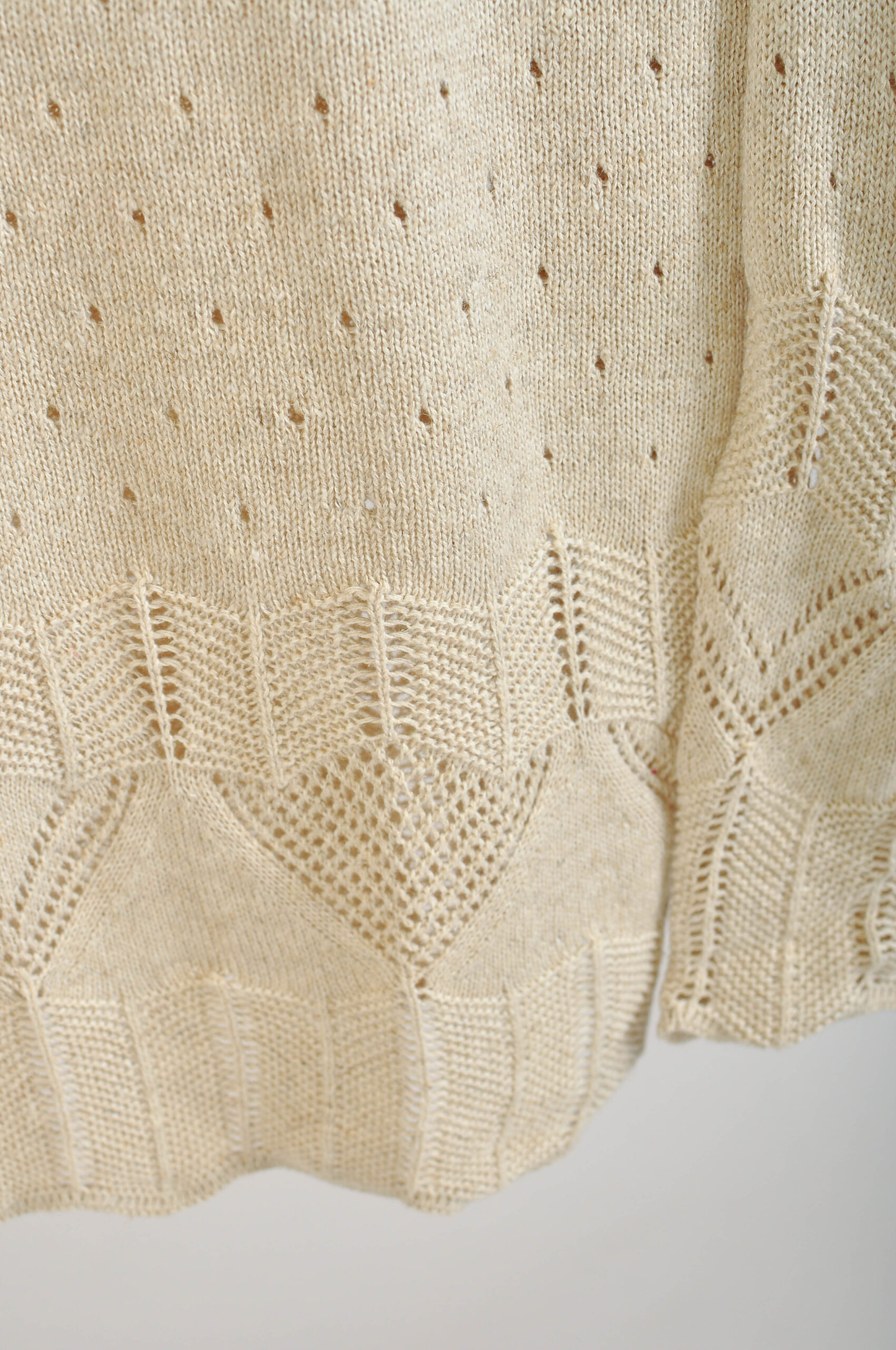 Vintage 90s Linen Blend Beige Jumper | XL Fit - Image 4