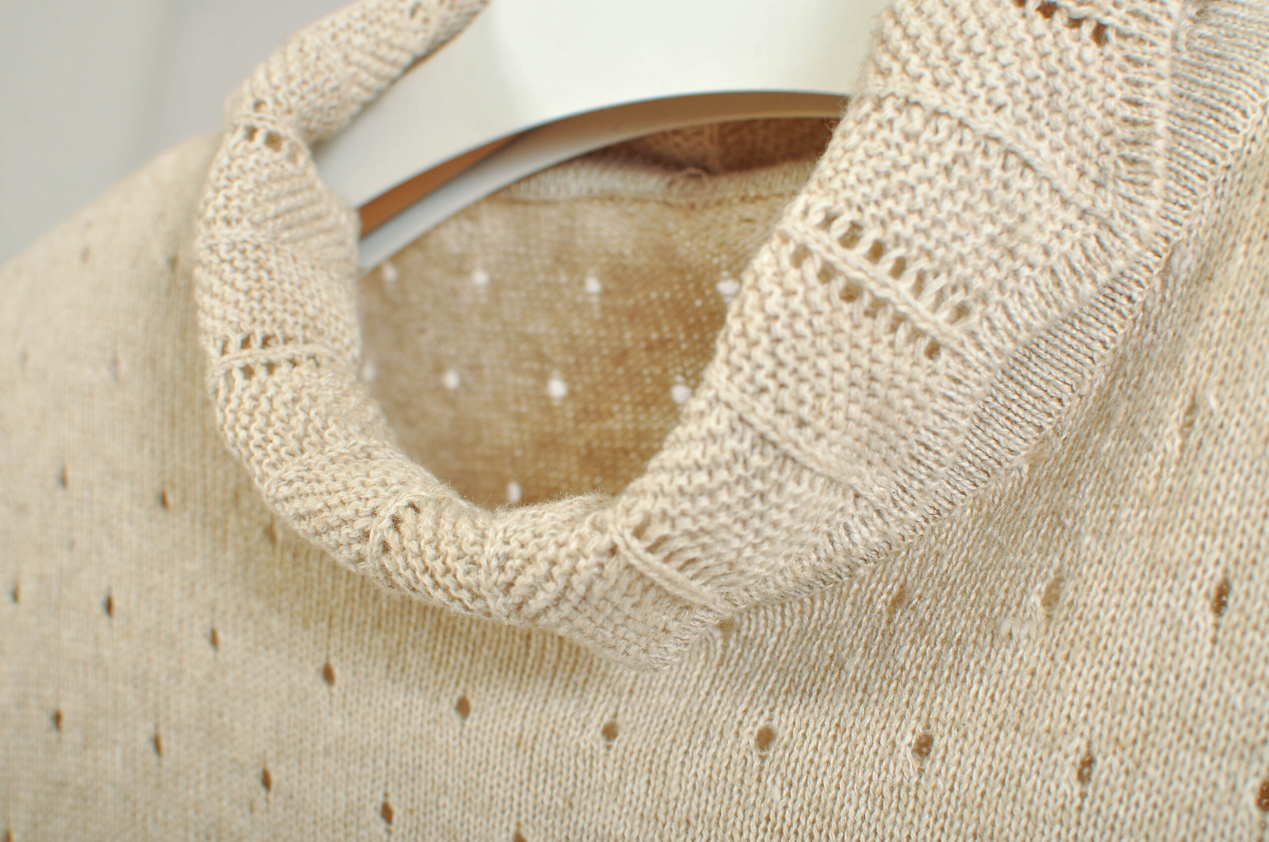Vintage 90s Linen Blend Beige Jumper | XL Fit - Image 5