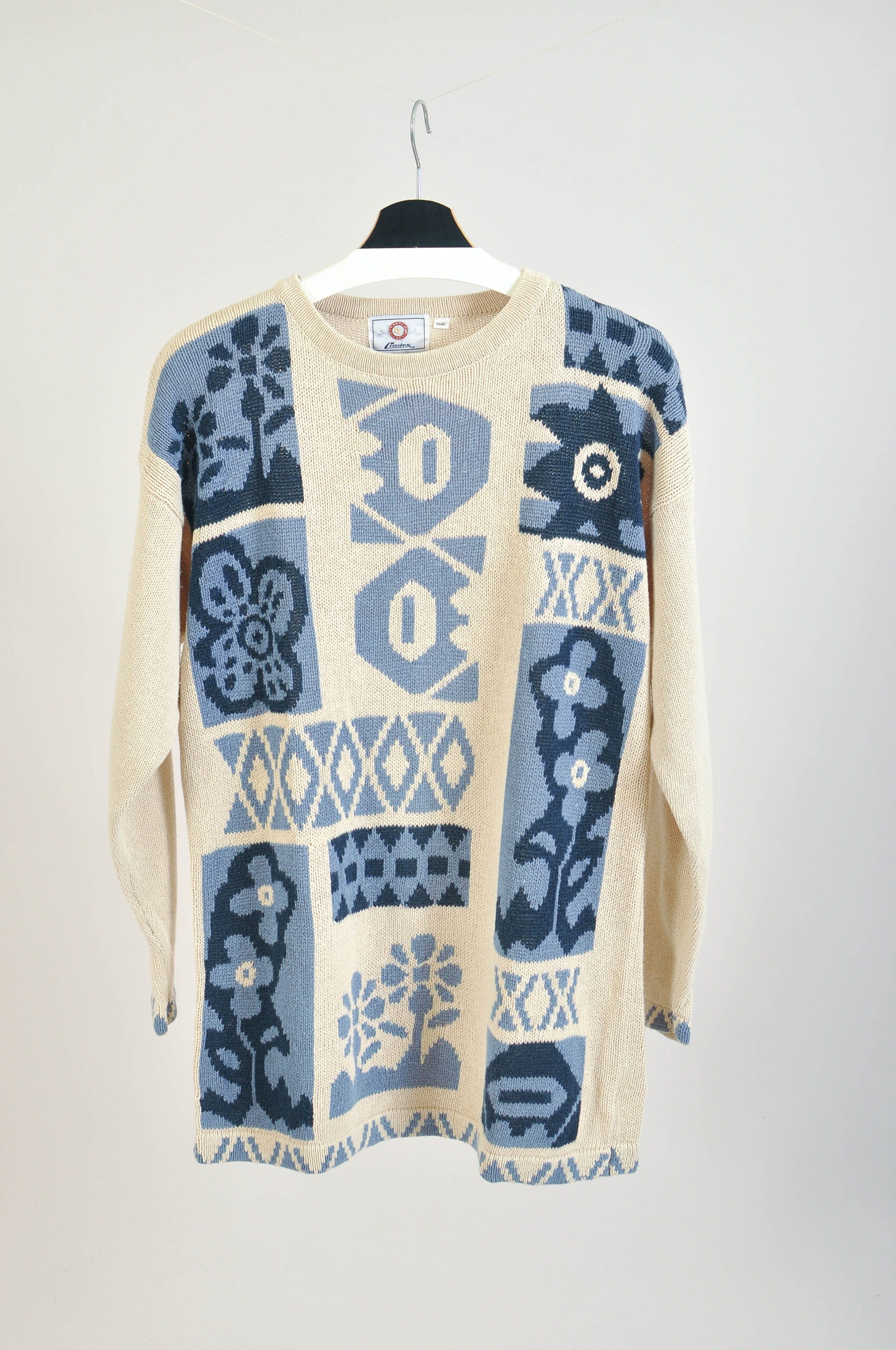 Vintage 90s Abstract Print Knitwear | Size 38/40 | Lindex