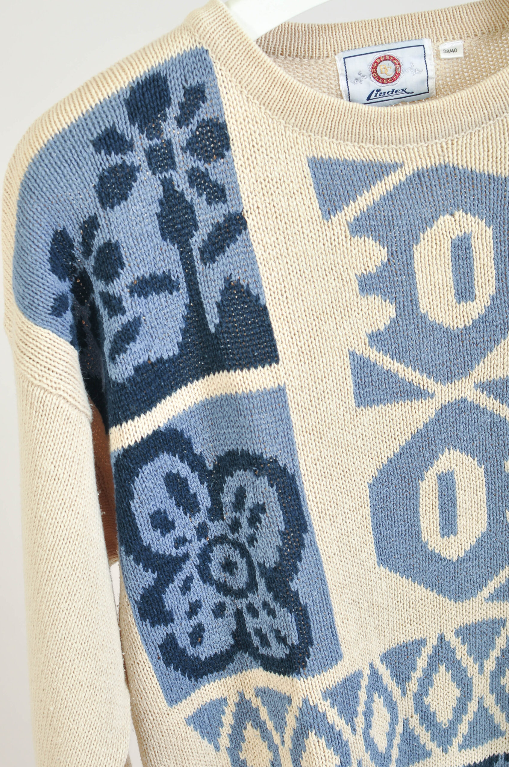 Vintage 90s Abstract Print Knitwear | Size 38/40 | Lindex - Image 3