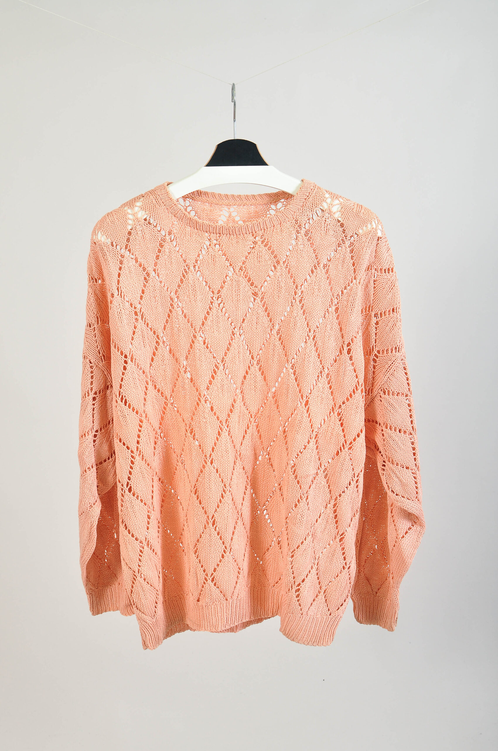 Vintage 90s Oversized Handknit Cotton Sweater | One Size