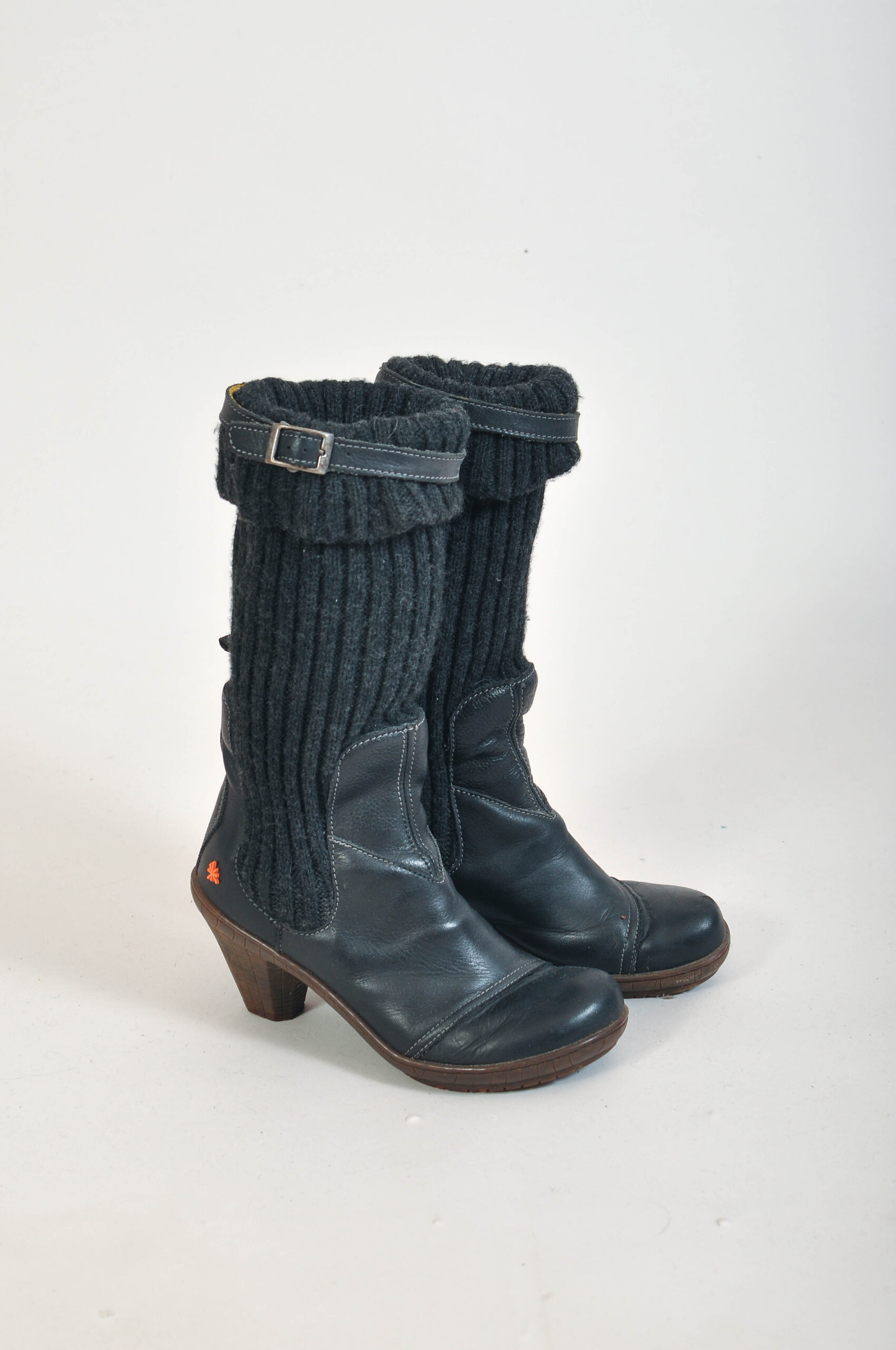 Vintage 00s Art Real Leather Boots | Size 39 | 7.5 cm Heel
