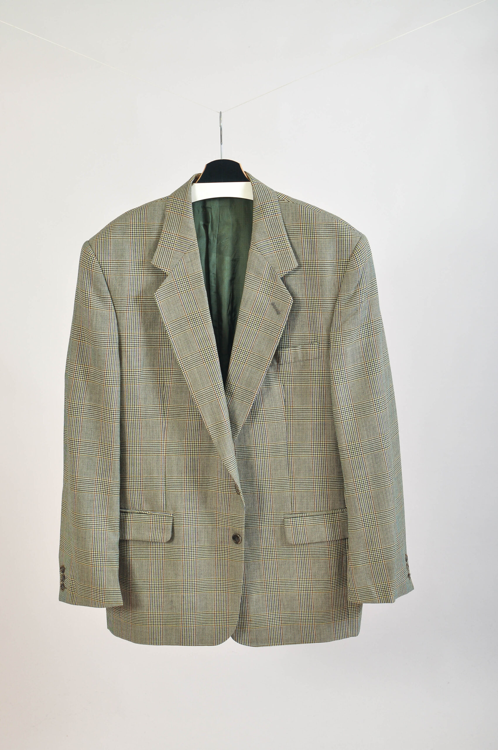 Vintage 00s Checkered Wool Blazer Jacket | XXL Fit