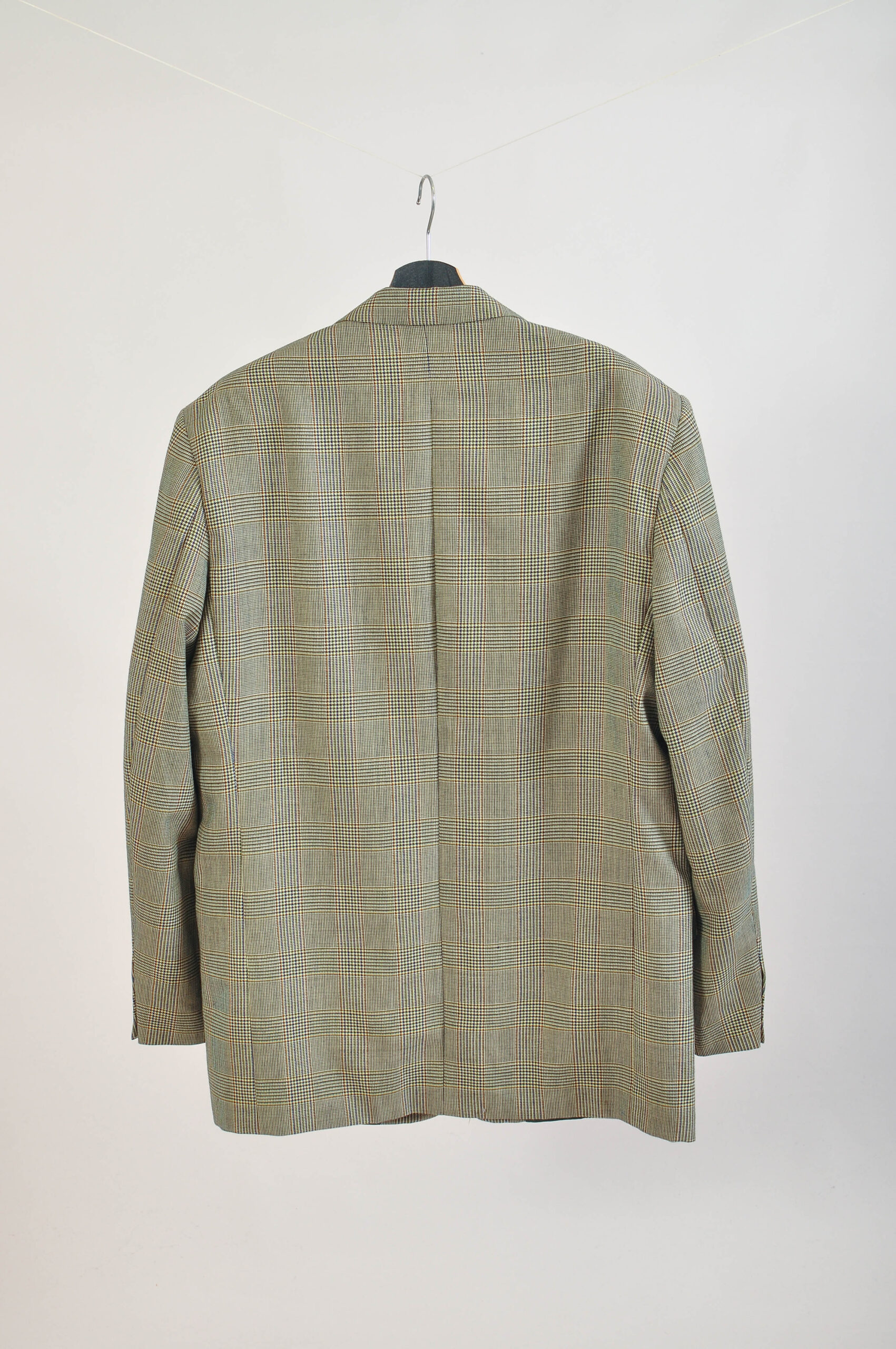 Vintage 00s Checkered Wool Blazer Jacket | XXL Fit - Image 4