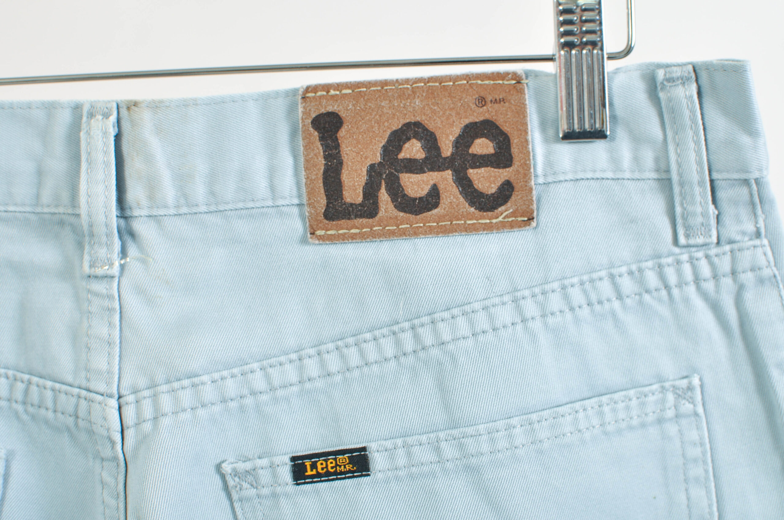 Vintage Y2K Lee Light Grey Trousers 34/30 - Image 4