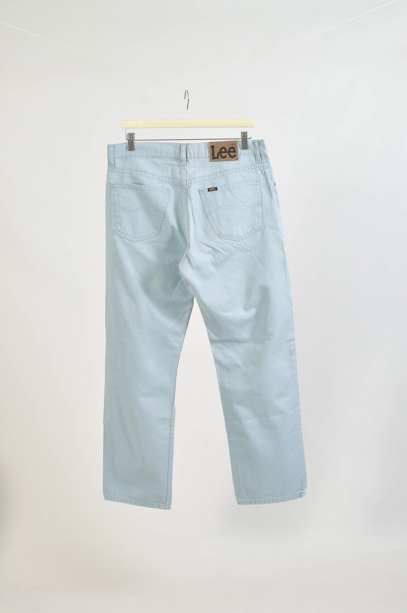 Vintage Y2K Lee Light Grey Trousers 34/30 - Image 5