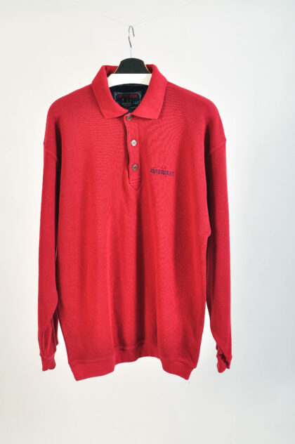 Vintage 90s Red Polo Sweatshirt | Size XL
