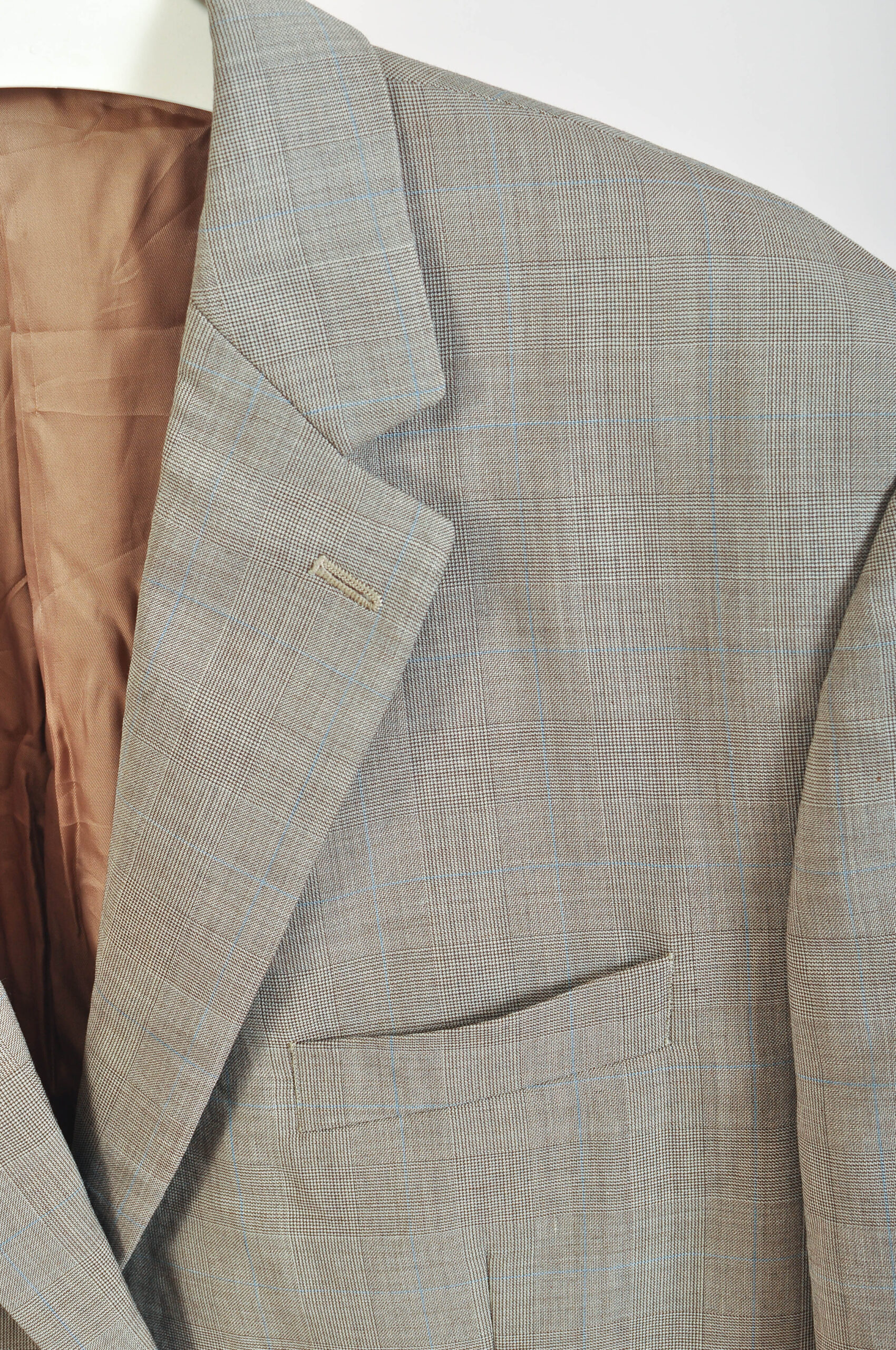 Vintage 00s Ralph Lauren Wool Checkered Blazer | 46R - Image 3