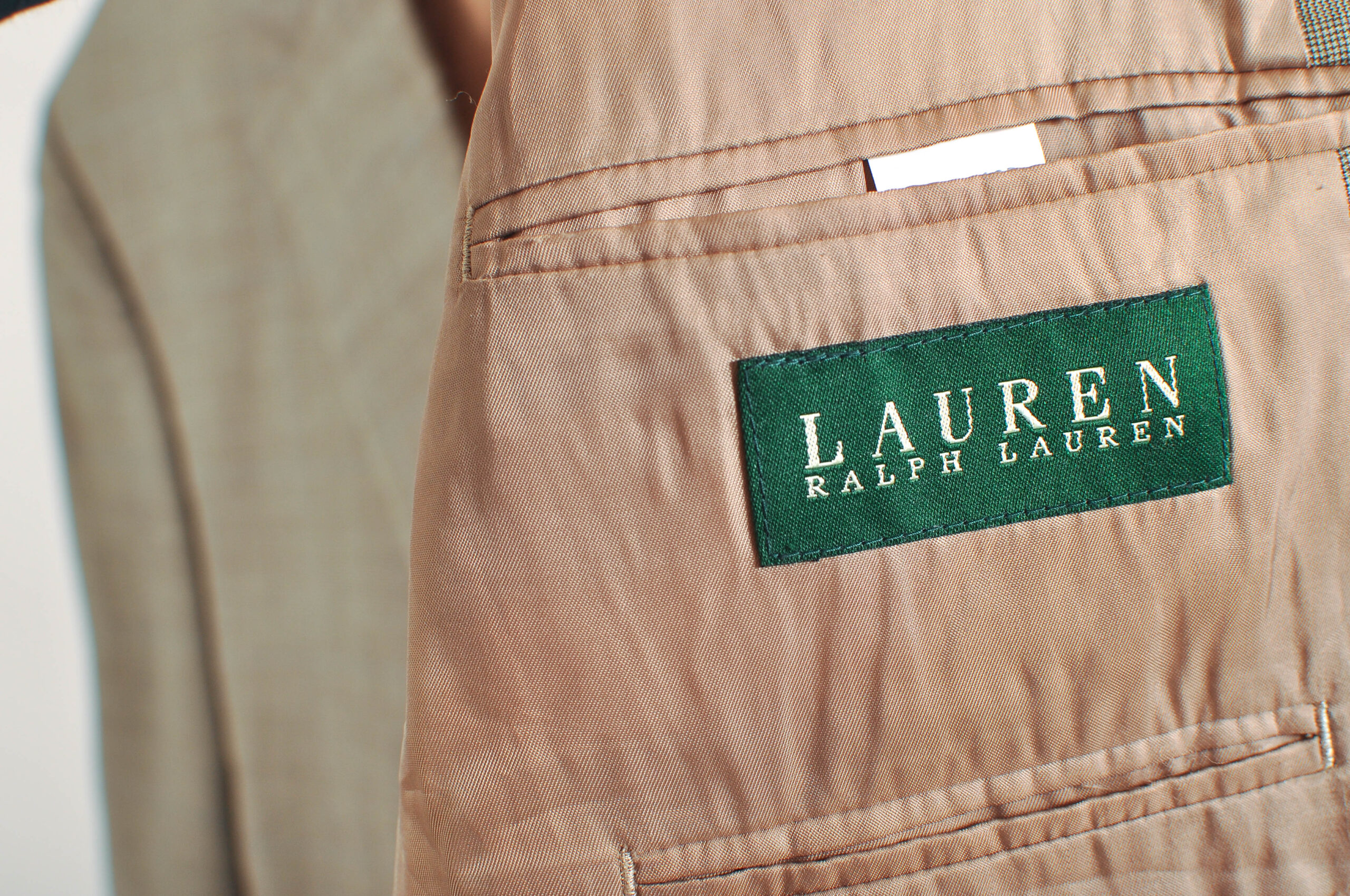 Vintage 00s Ralph Lauren Wool Checkered Blazer | 46R - Image 4