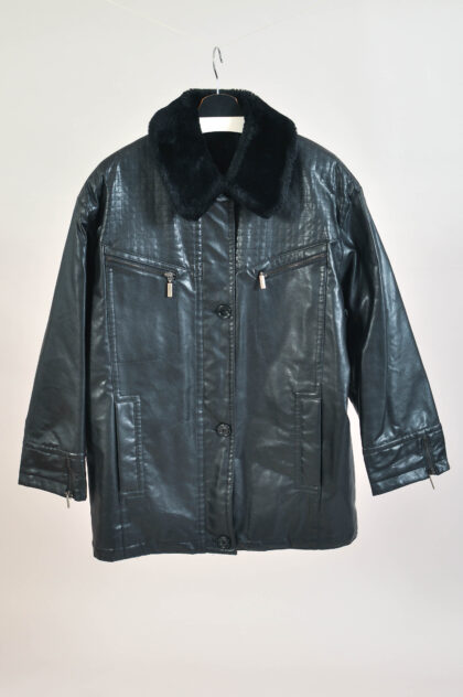 Vintage 90s Faux Leather Lined Jacket – L (GB 14)