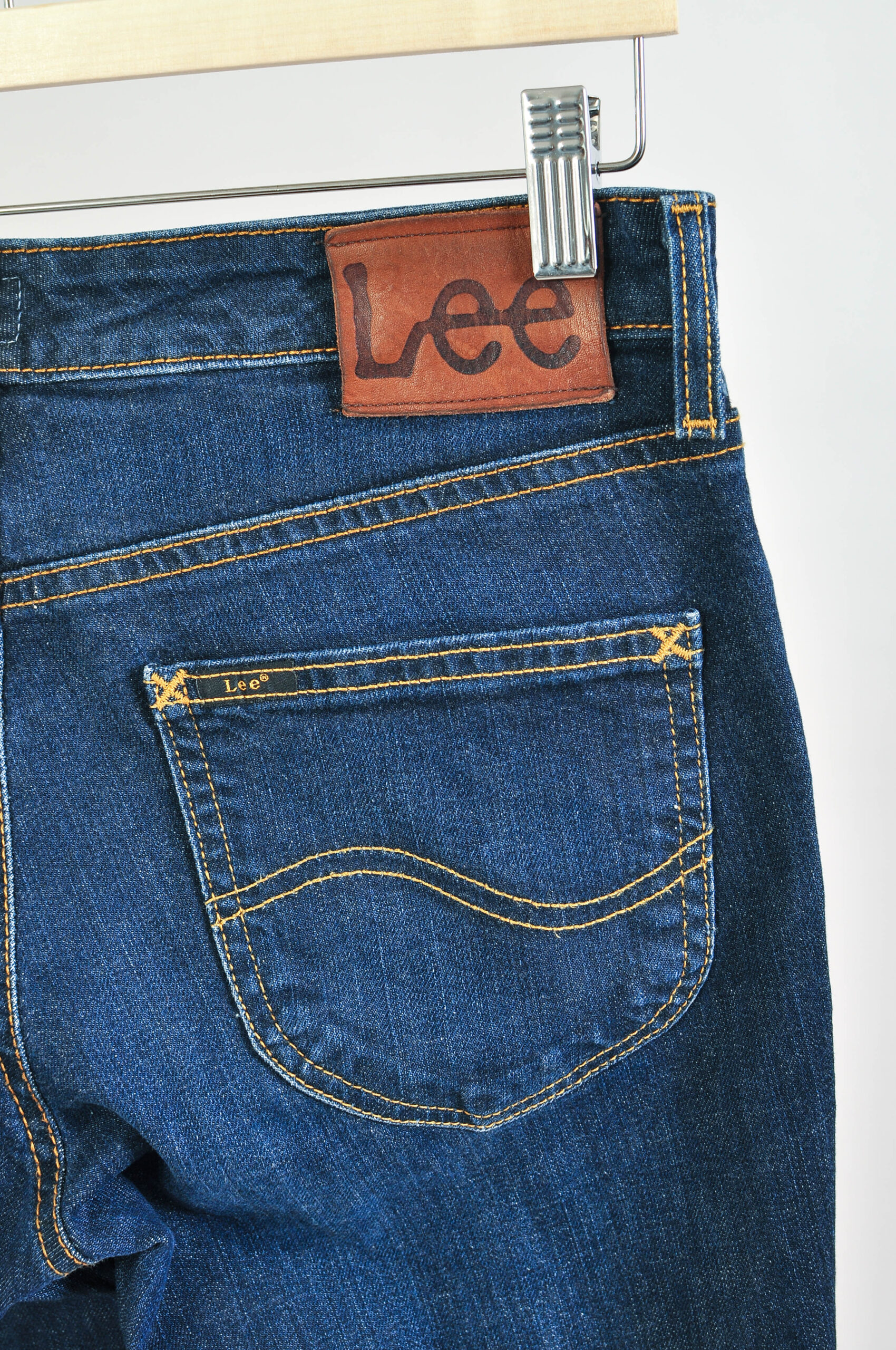 Vintage Y2K Lee Marion Straight Dark Blue Jeans 28/31 - Image 5