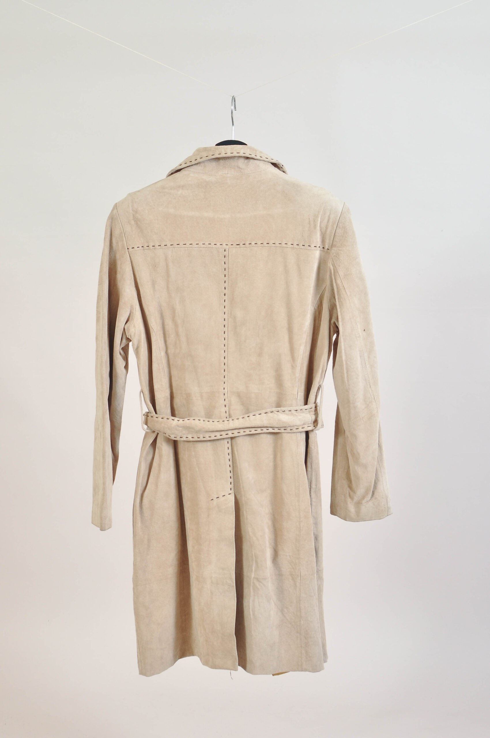 Vintage Y2K Elisabeth Shannon Beige Suede Leather Coat – M/L - Image 5
