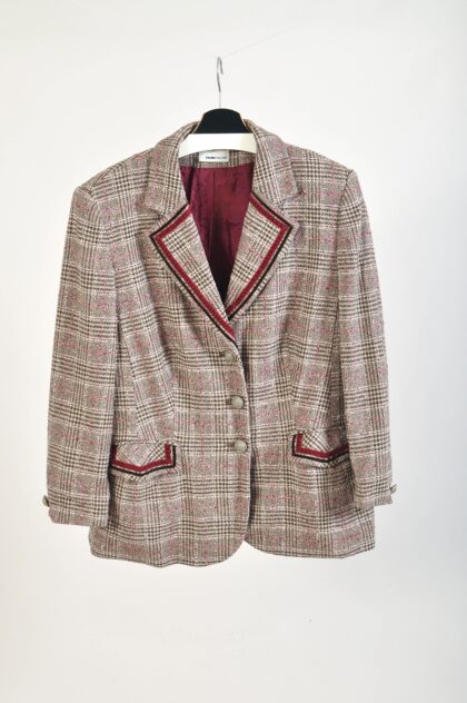 Vintage 00s Y2K Frank Walder Tweed Blazer Jacket | 44