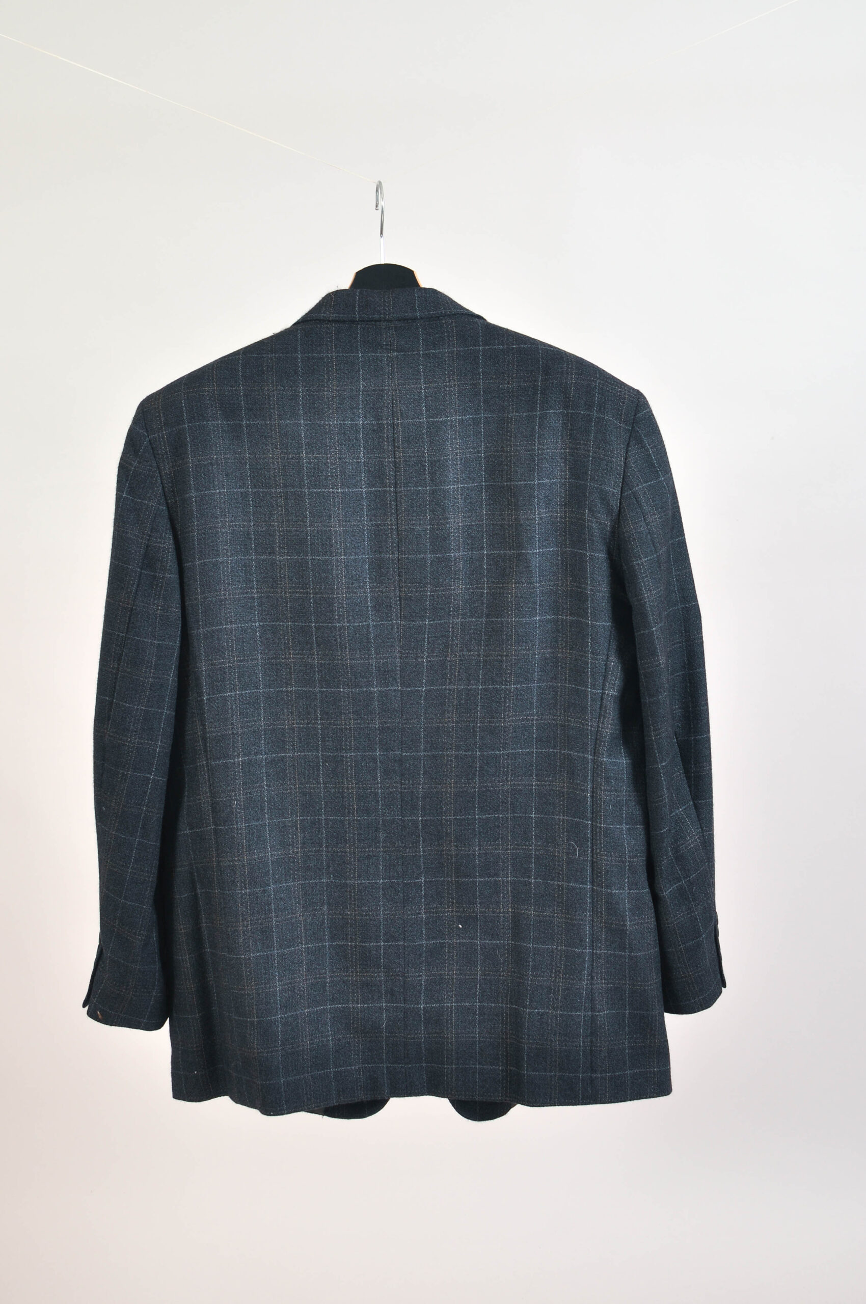 Vintage 90s Geoffrey Beene Wool Checkered Blazer – XXL - Image 4