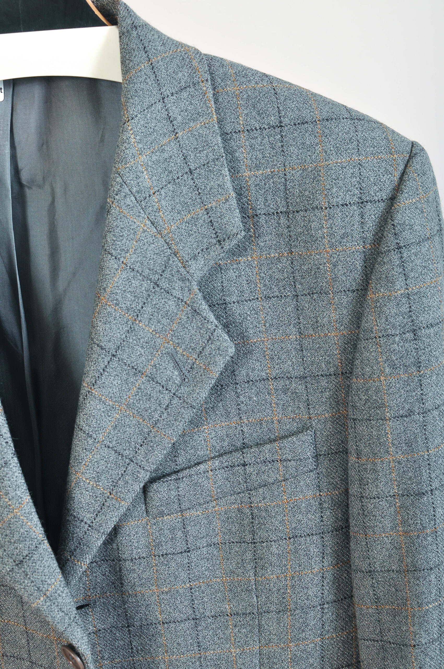 Vintage 90s Checkered Wool Blazer Jacket | XL - Image 3