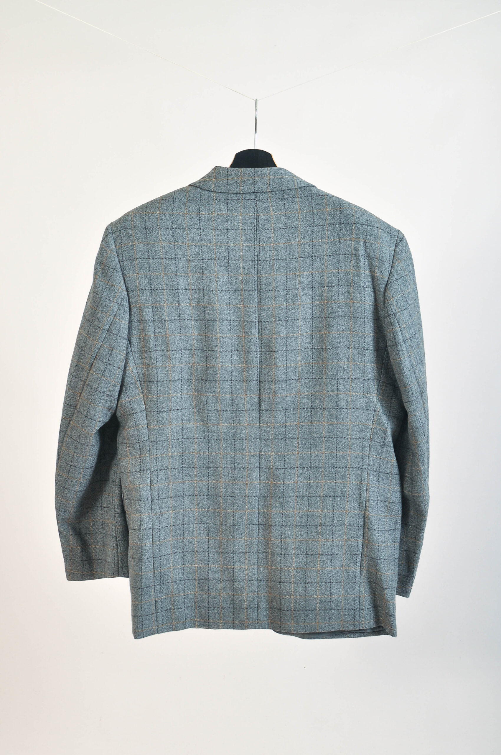 Vintage 90s Checkered Wool Blazer Jacket | XL - Image 5