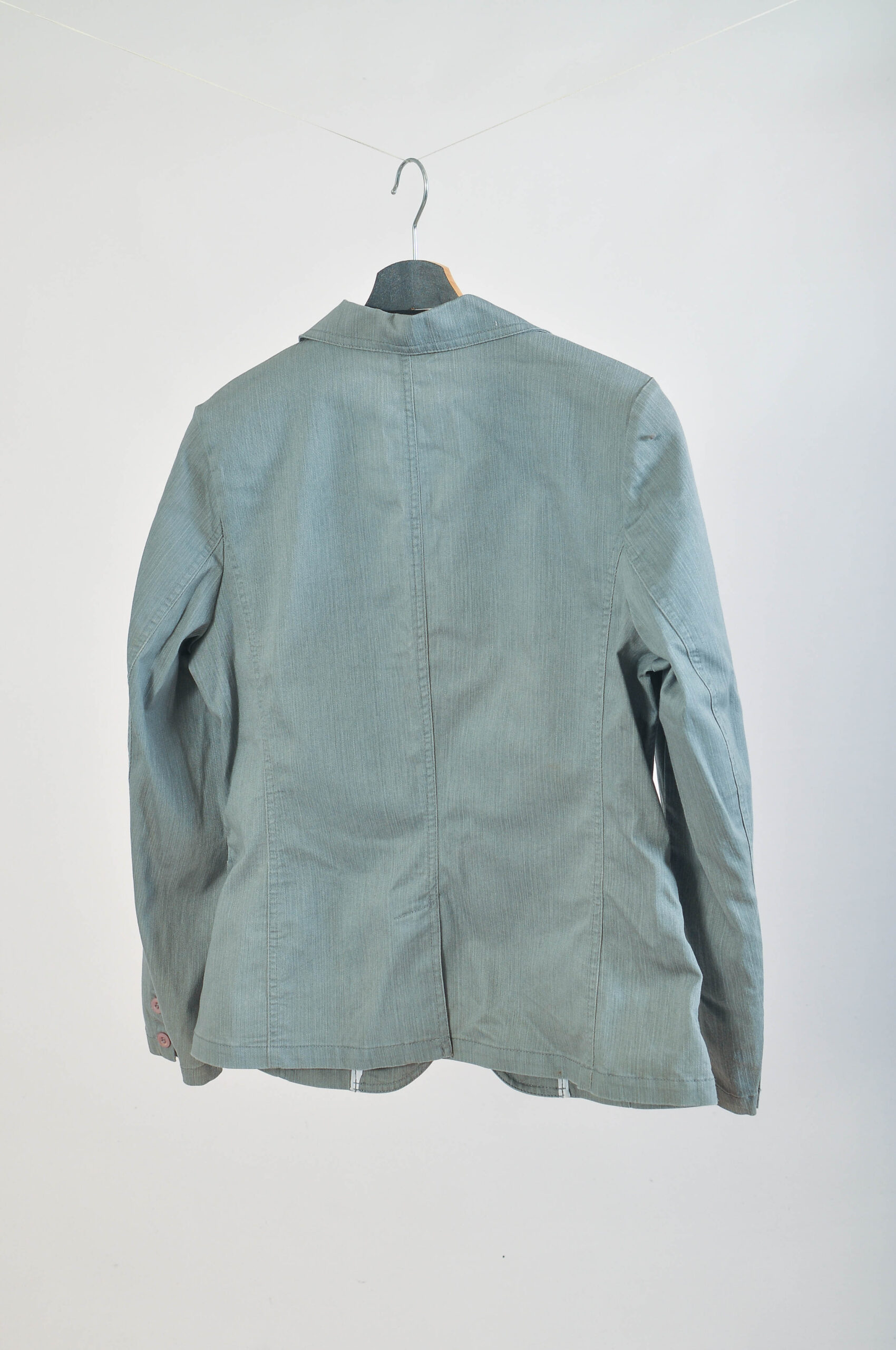 Vintage 00s Y2K Grey Denim Jacket & Pants Suit | Size 40 - Image 5