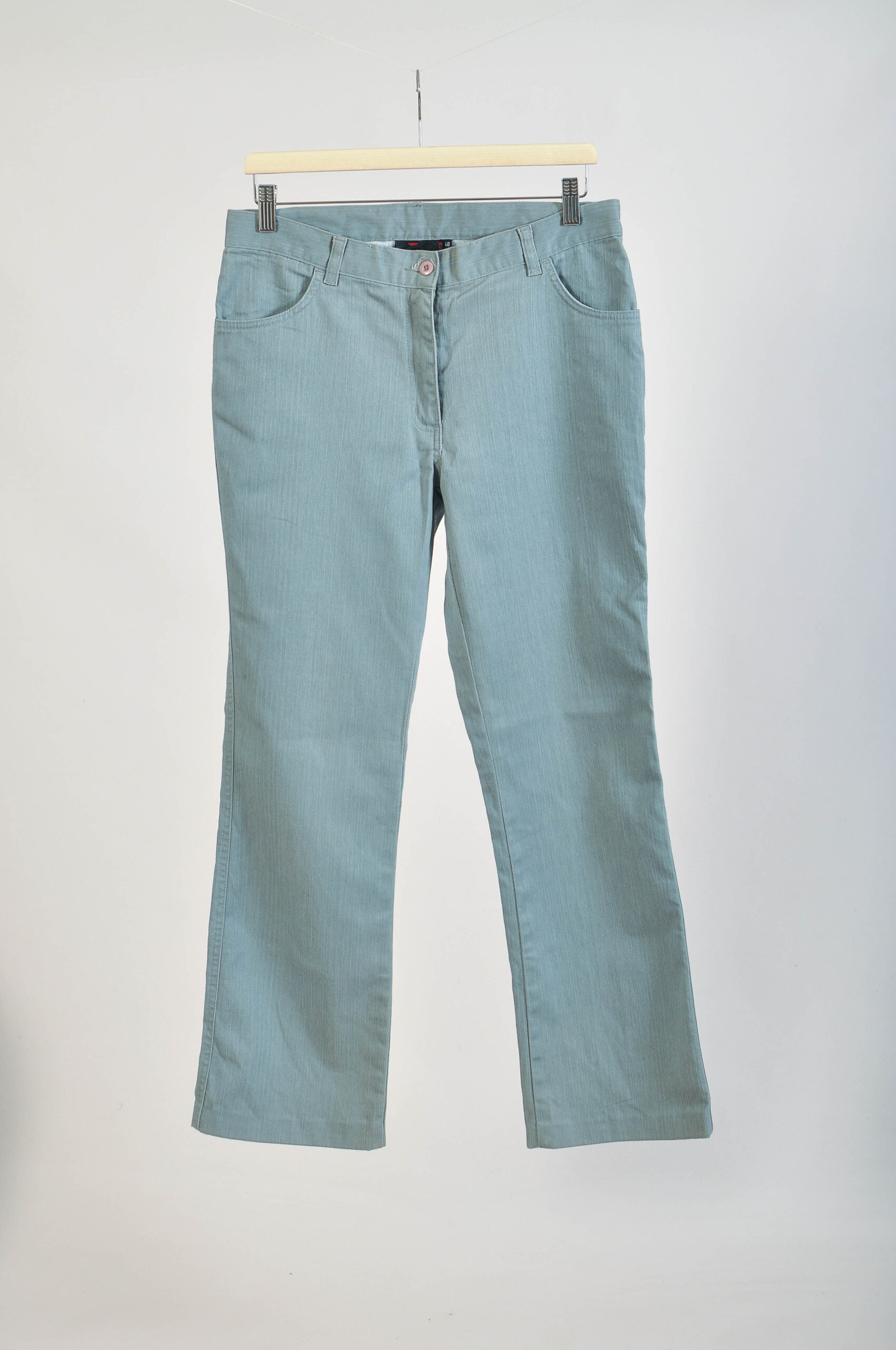 Vintage 00s Y2K Grey Denim Jacket & Pants Suit | Size 40 - Image 6