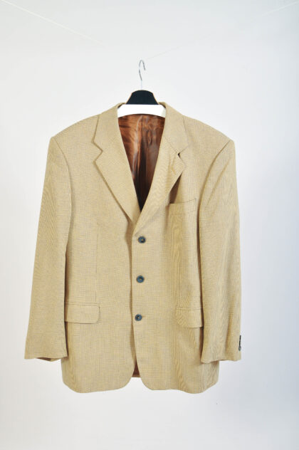 Vintage 90s Yellow Checkered Blazer Jacket – XL