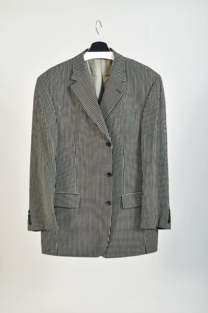 Vintage Y2K Striped Wool Blazer Jacket – XXL