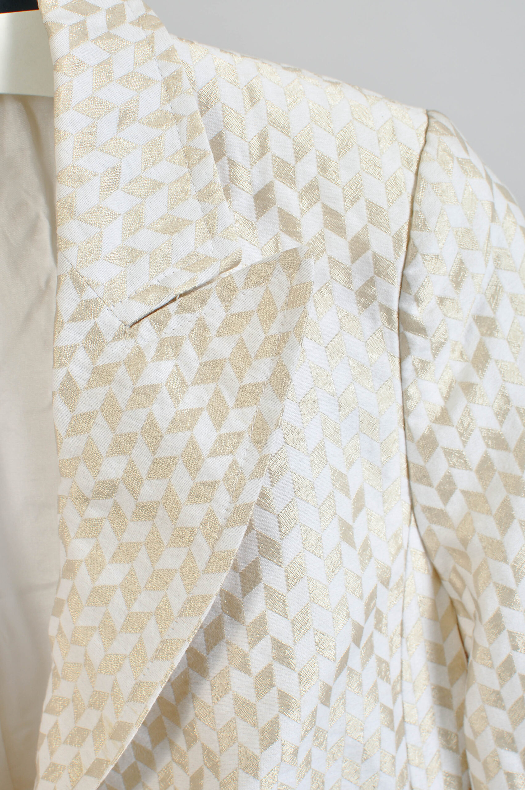 Vintage Y2K Elegance Paris White & Gold Blazer – M - Image 3