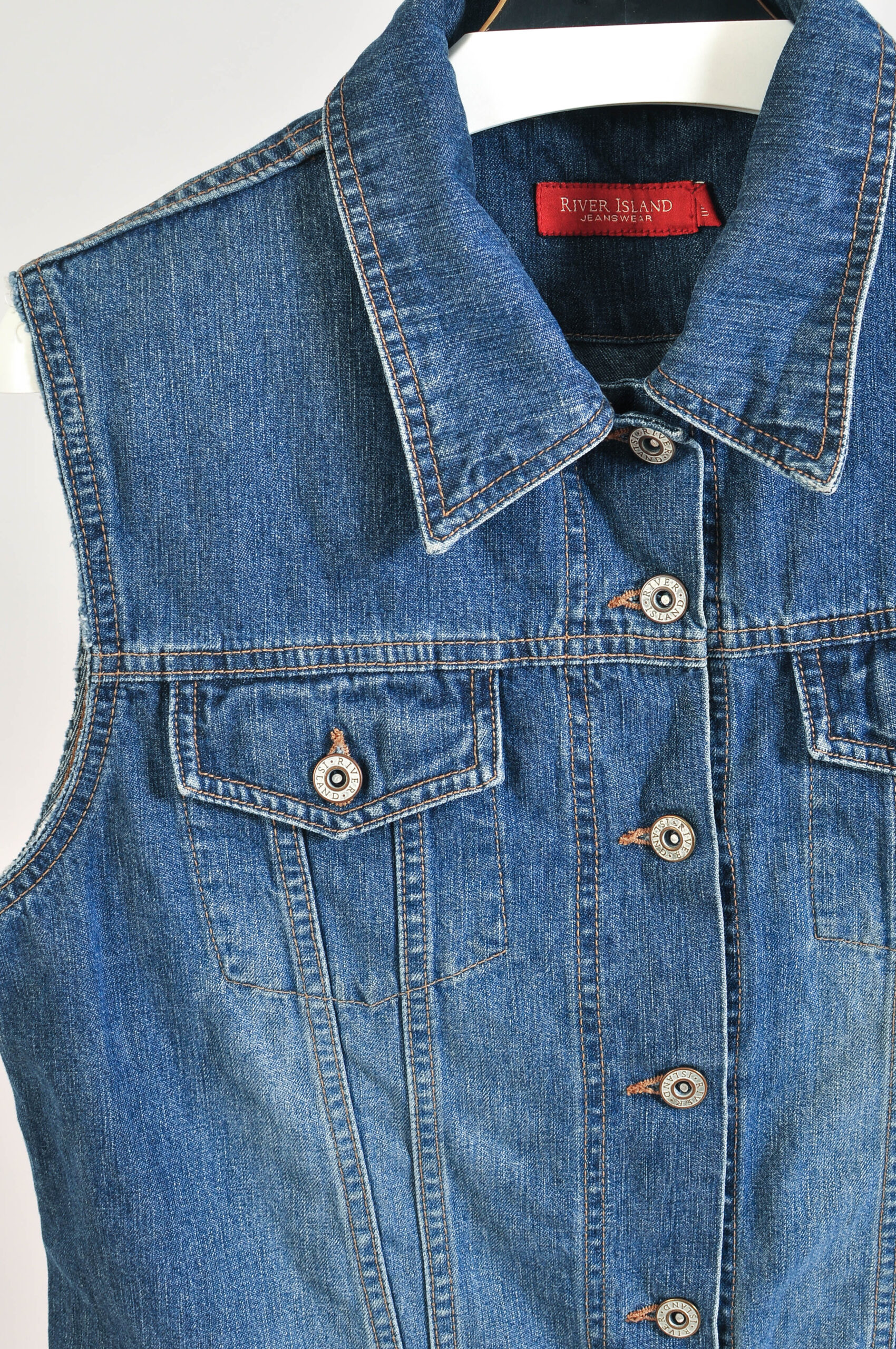 Vintage 00s River Island Denim Vest – L - Image 3