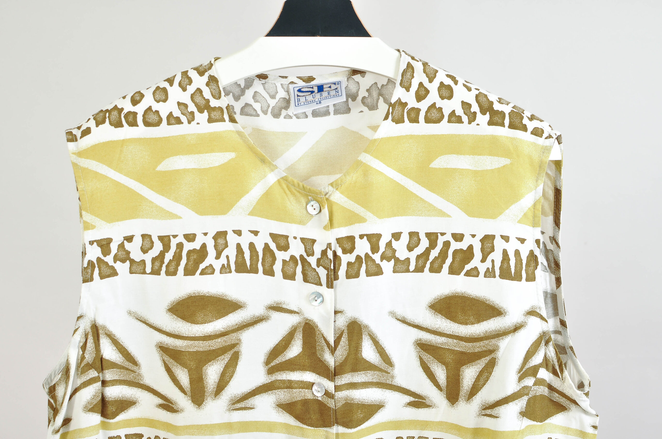 Vintage 90s Stenau Collections Abstract Print Blouse – XXL - Image 3