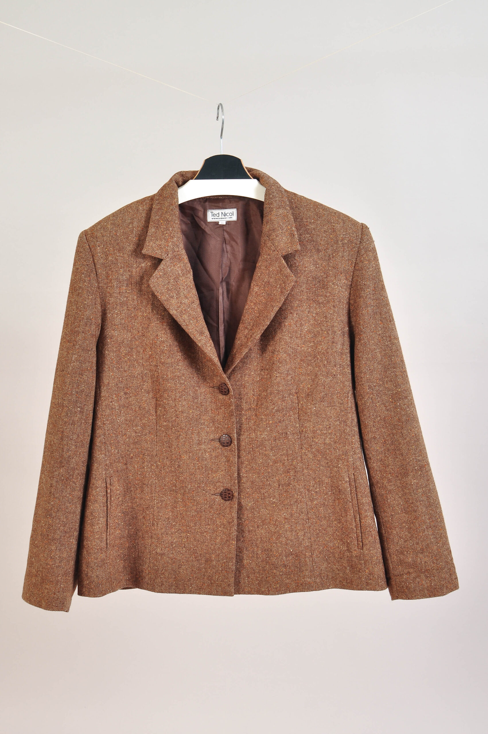 Vintage 00s Ted Nicol Brown Skirt Suit – XL - Image 5