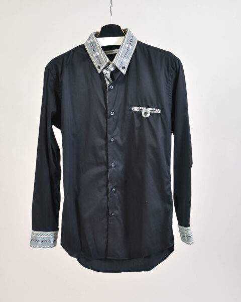 Vintage 00s Edelweiss World Black Cotton Shirt – S